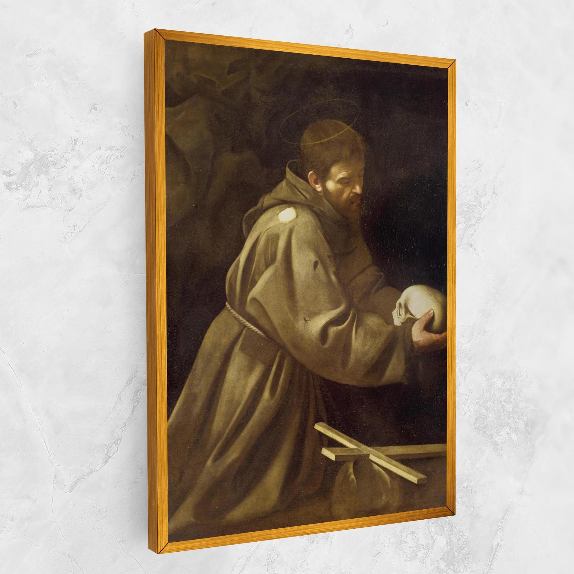Caravaggio Francis Prayer mockup 1