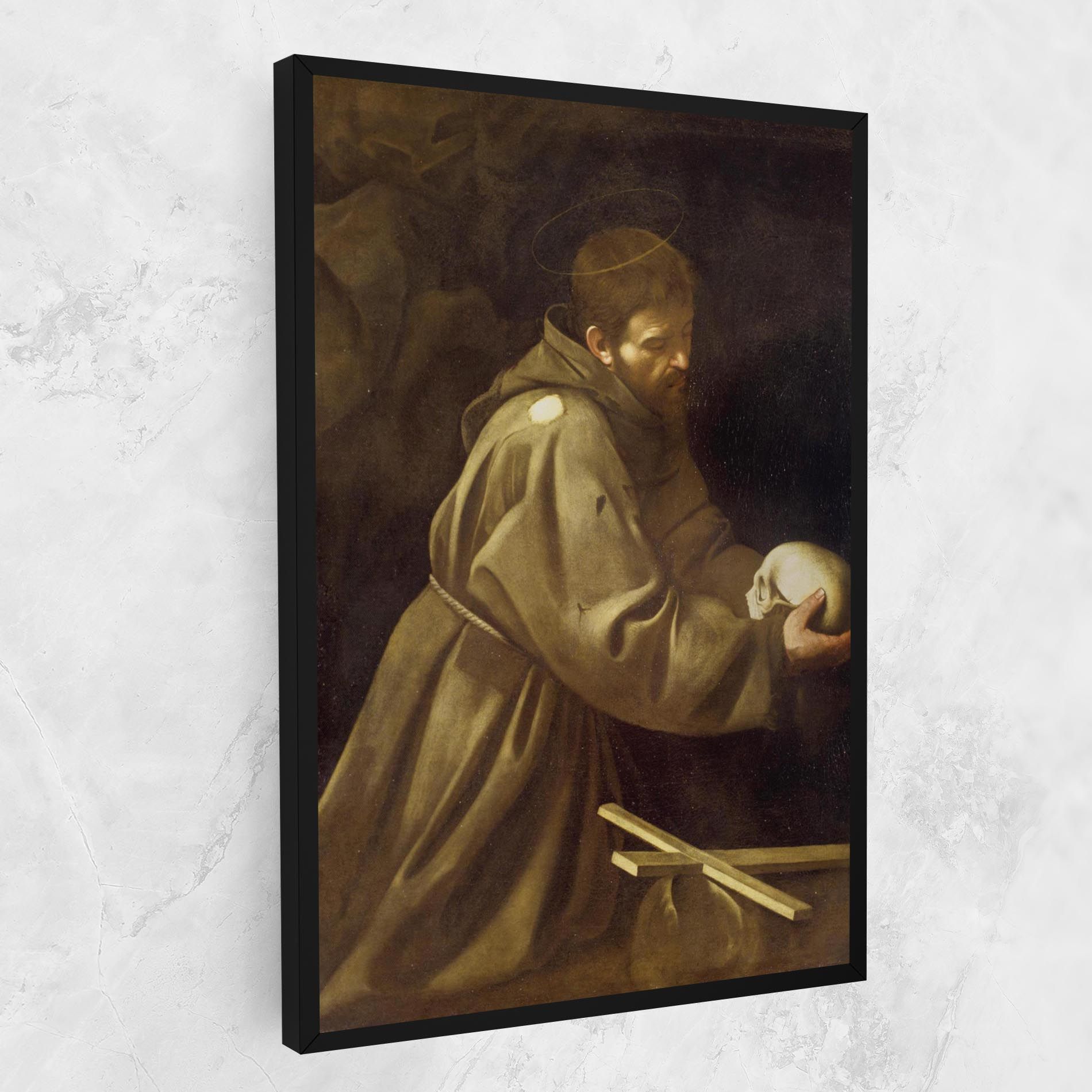 Caravaggio Francis Prayer mockup 1