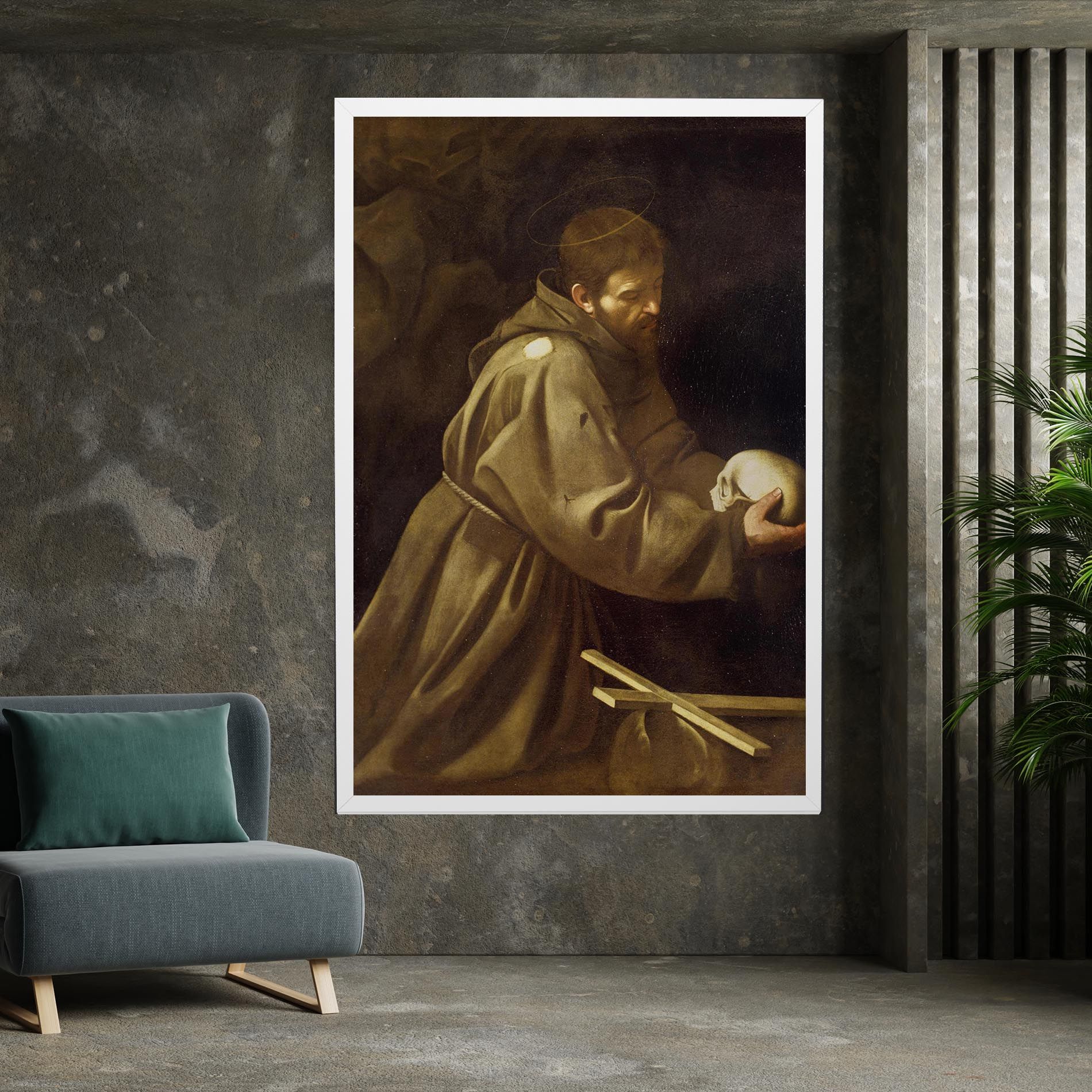Caravaggio Francis Prayer mockup 7