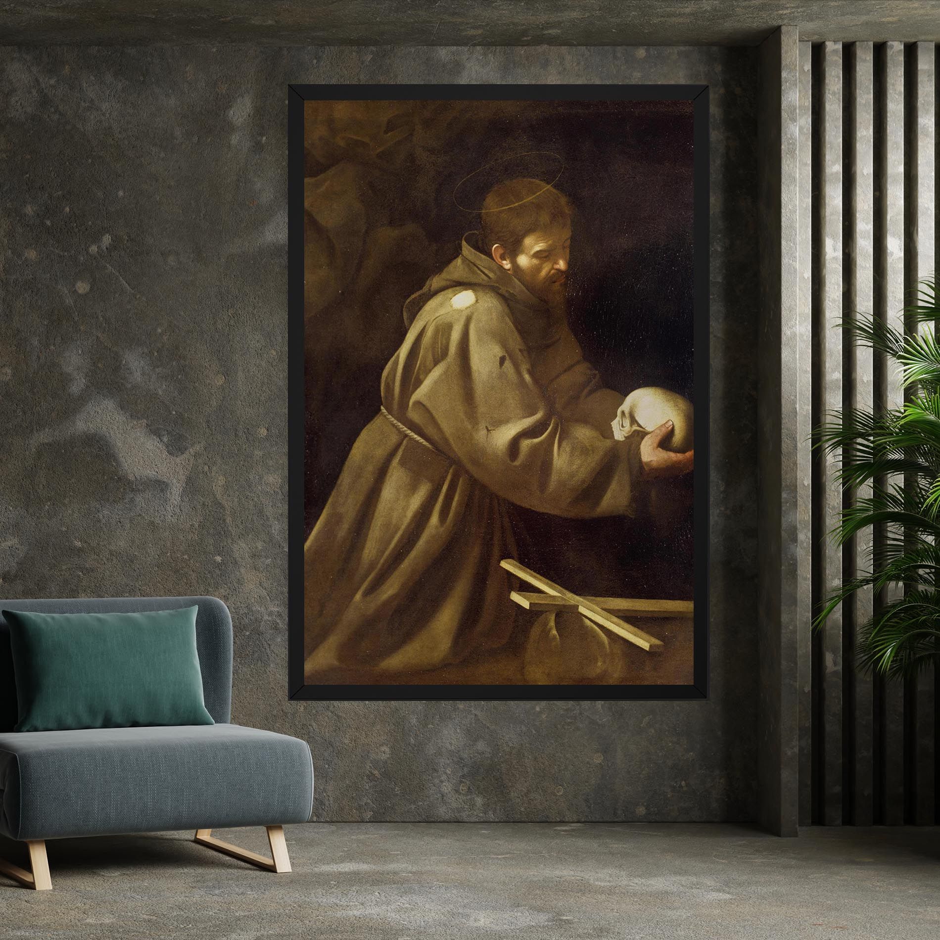 Caravaggio Francis Prayer mockup 7