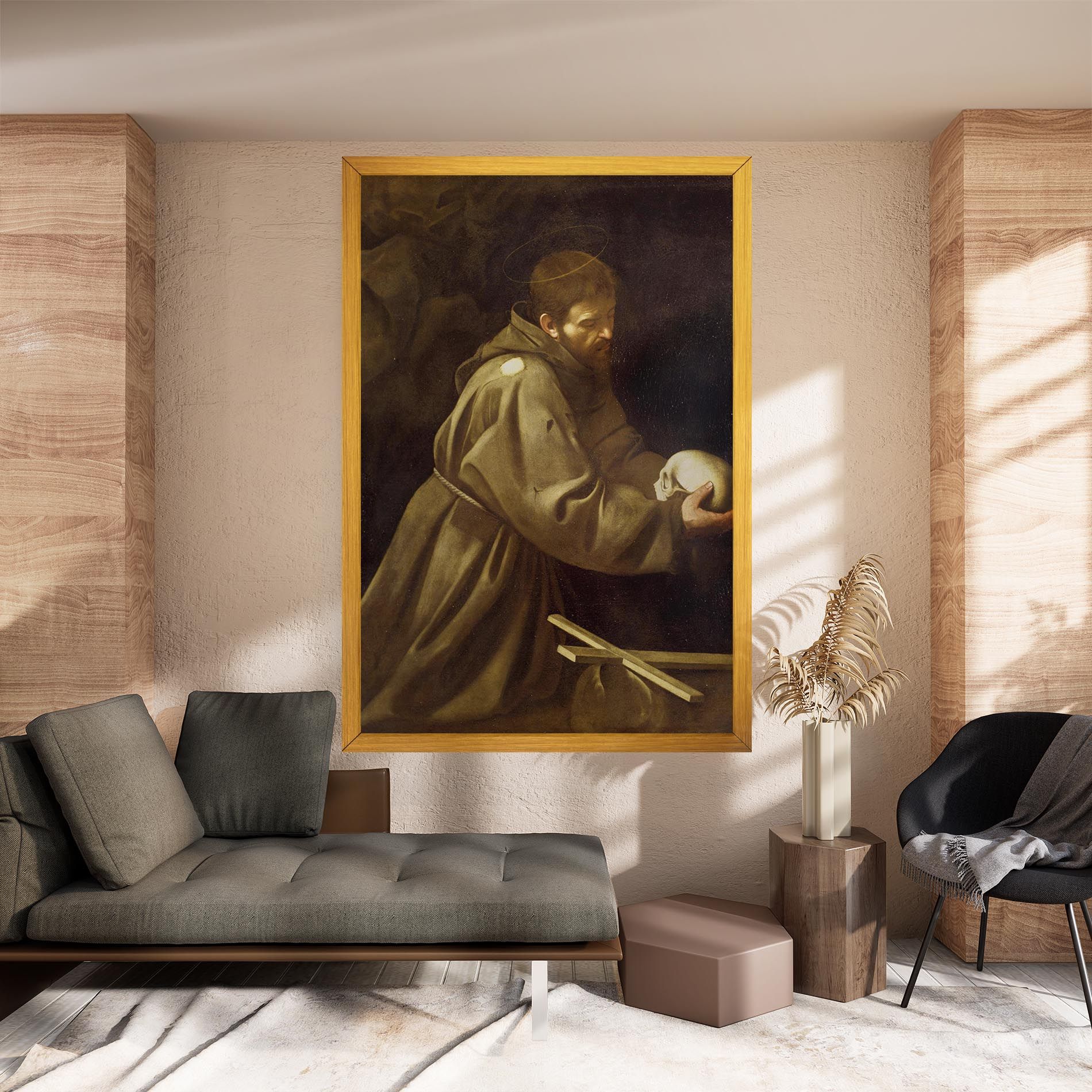 Caravaggio Francis Prayer mockup 8