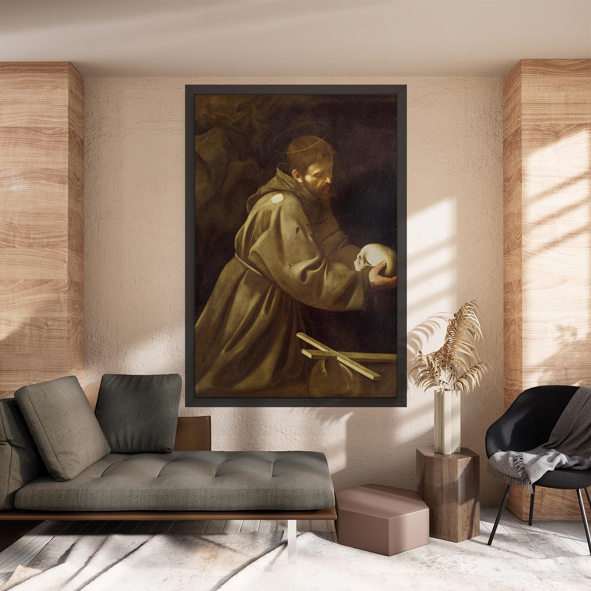 Caravaggio Francis Prayer mockup 8