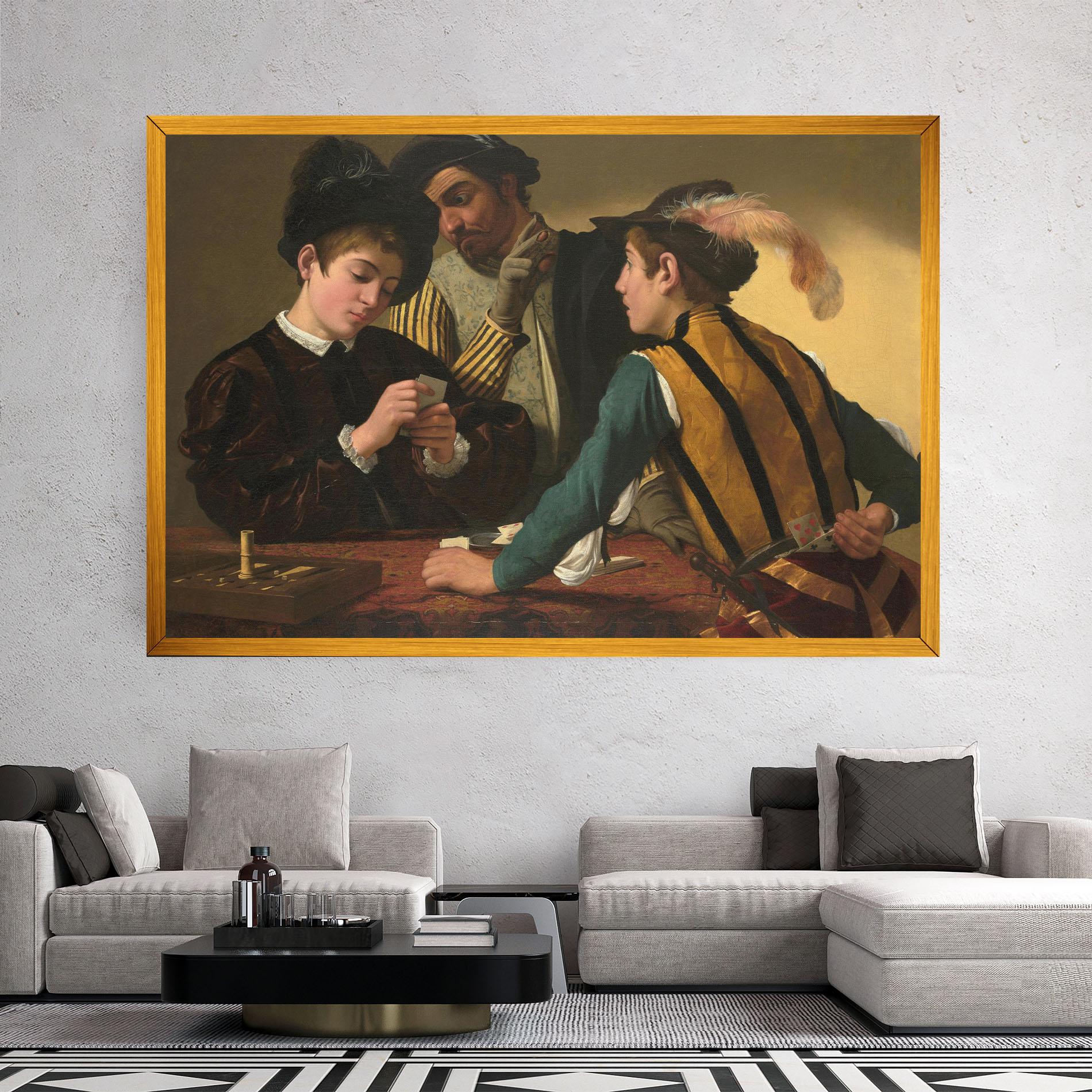 Tablou Canvas Caravaggio The Cardsharps mockup 2