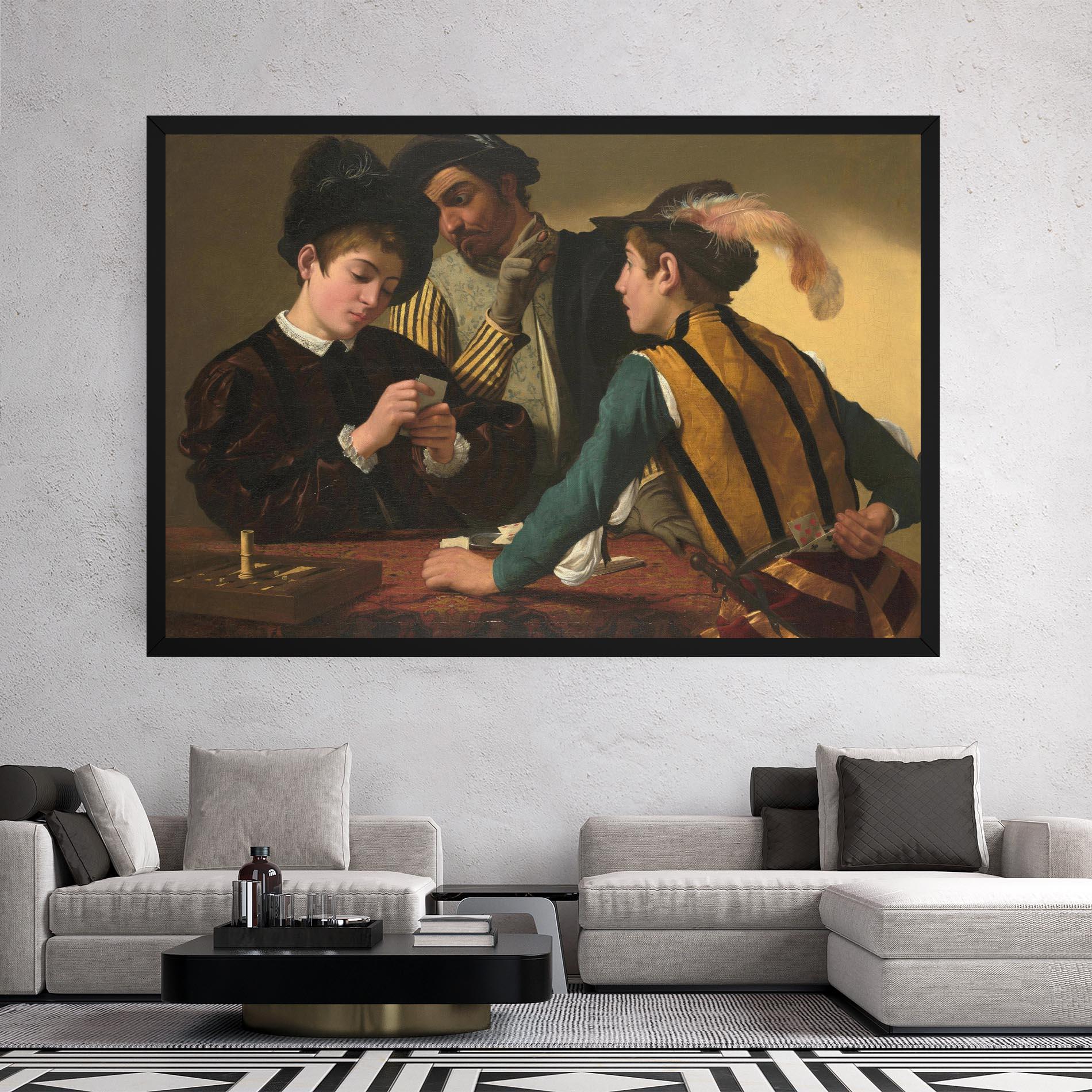 Tablou Canvas Caravaggio The Cardsharps mockup 2