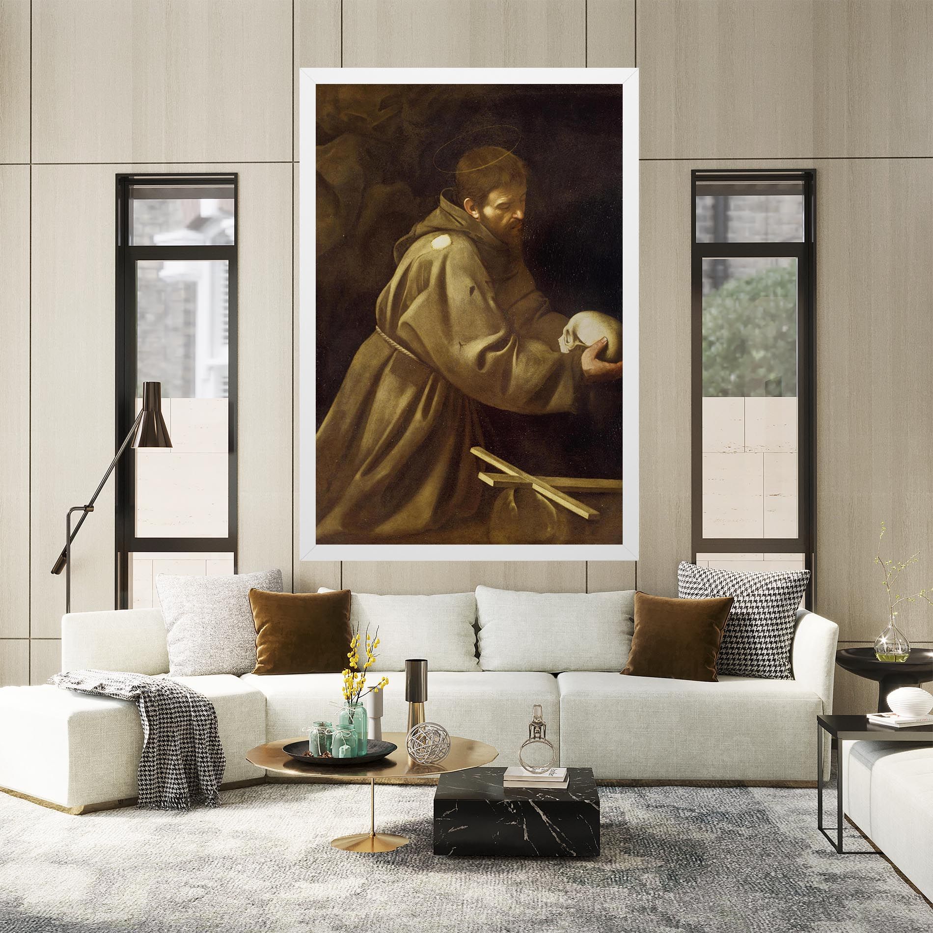 Caravaggio Francis Prayer mockup 2