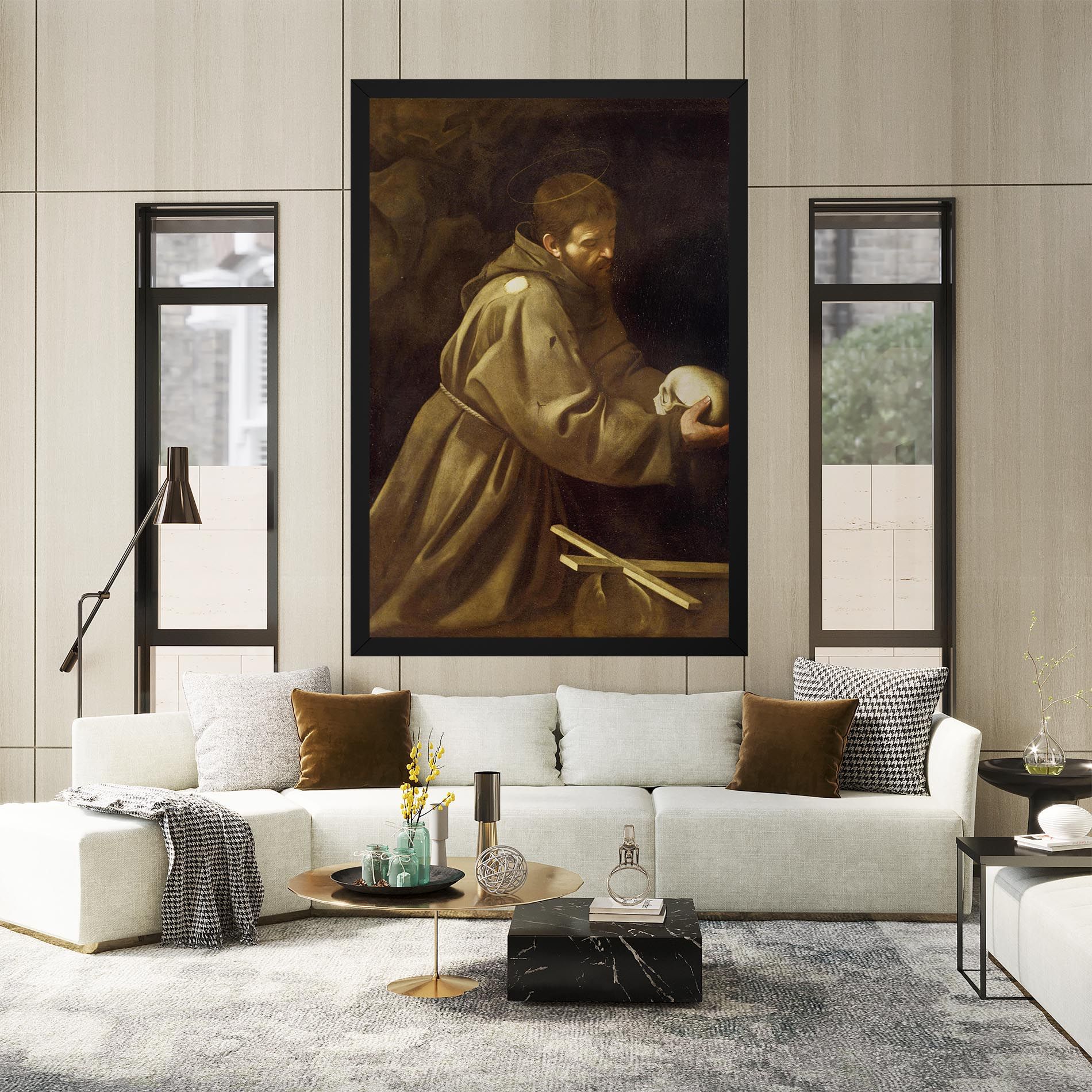 Caravaggio Francis Prayer mockup 2