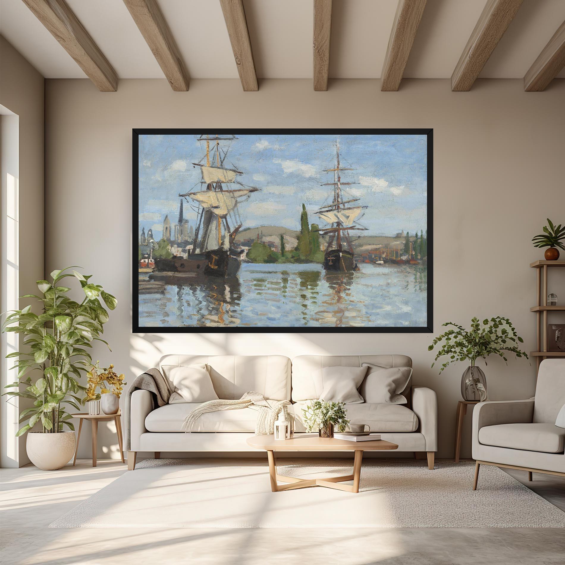 Tablou Canvas Ships At Rouen mockup 6