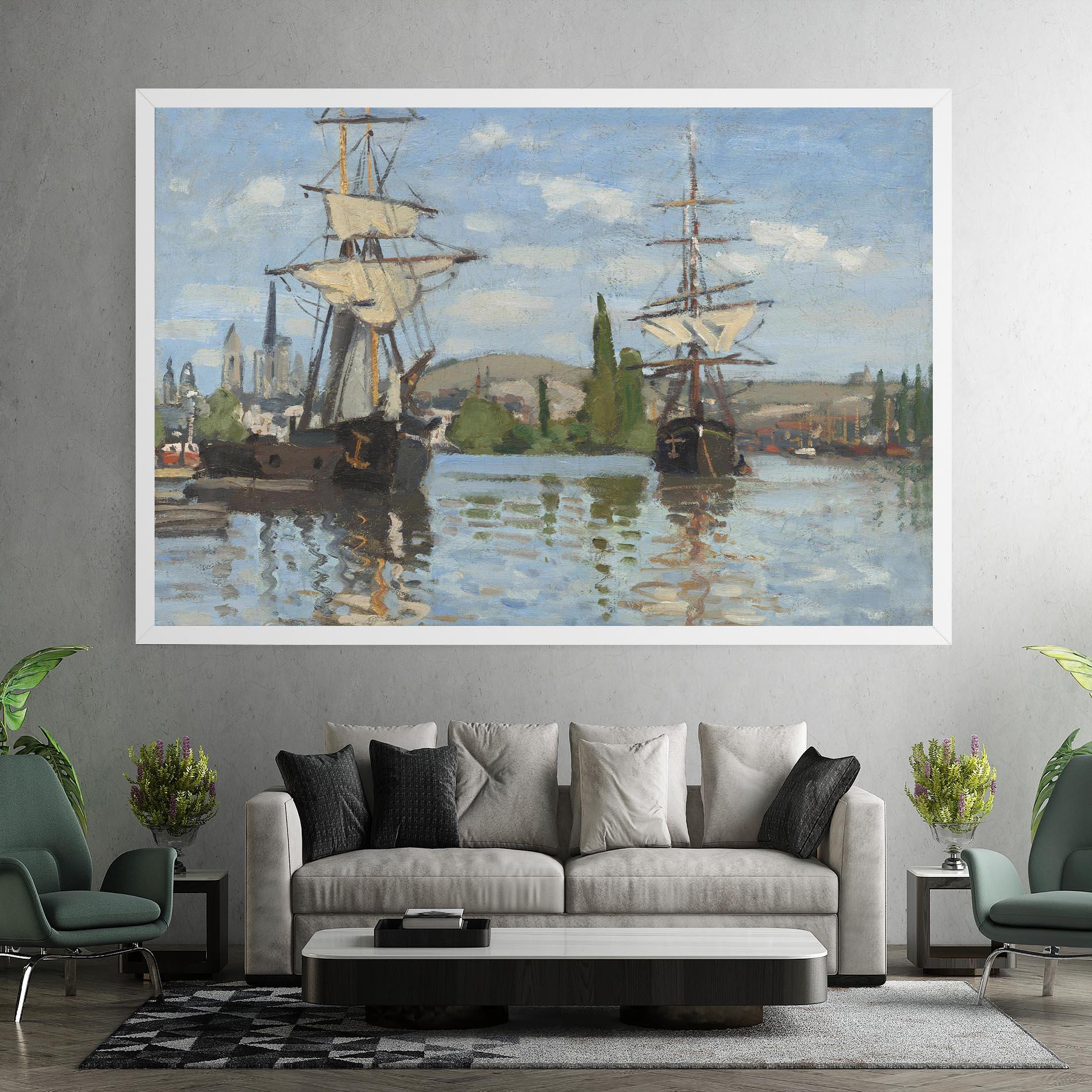 Tablou Canvas Ships At Rouen mockup 7