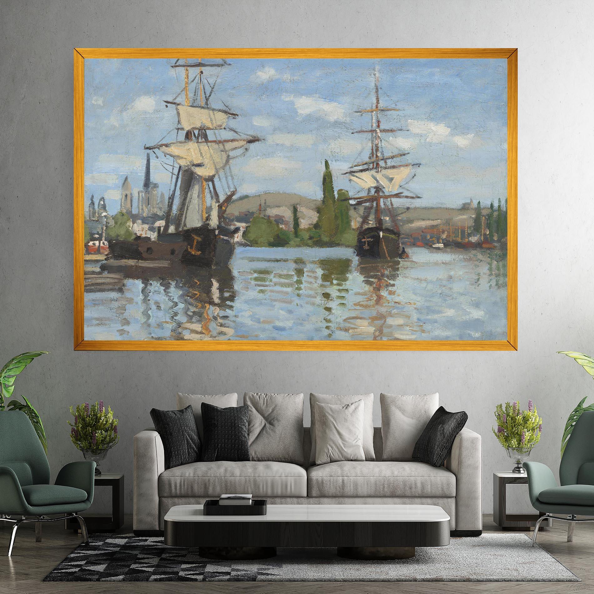 Tablou Canvas Ships At Rouen mockup 7