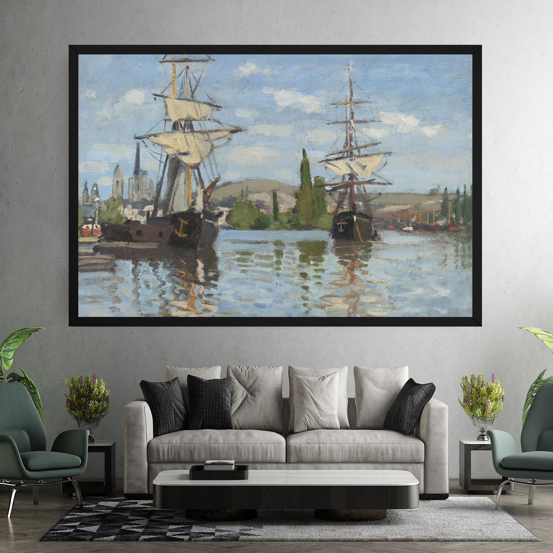 Tablou Canvas Ships At Rouen mockup 7