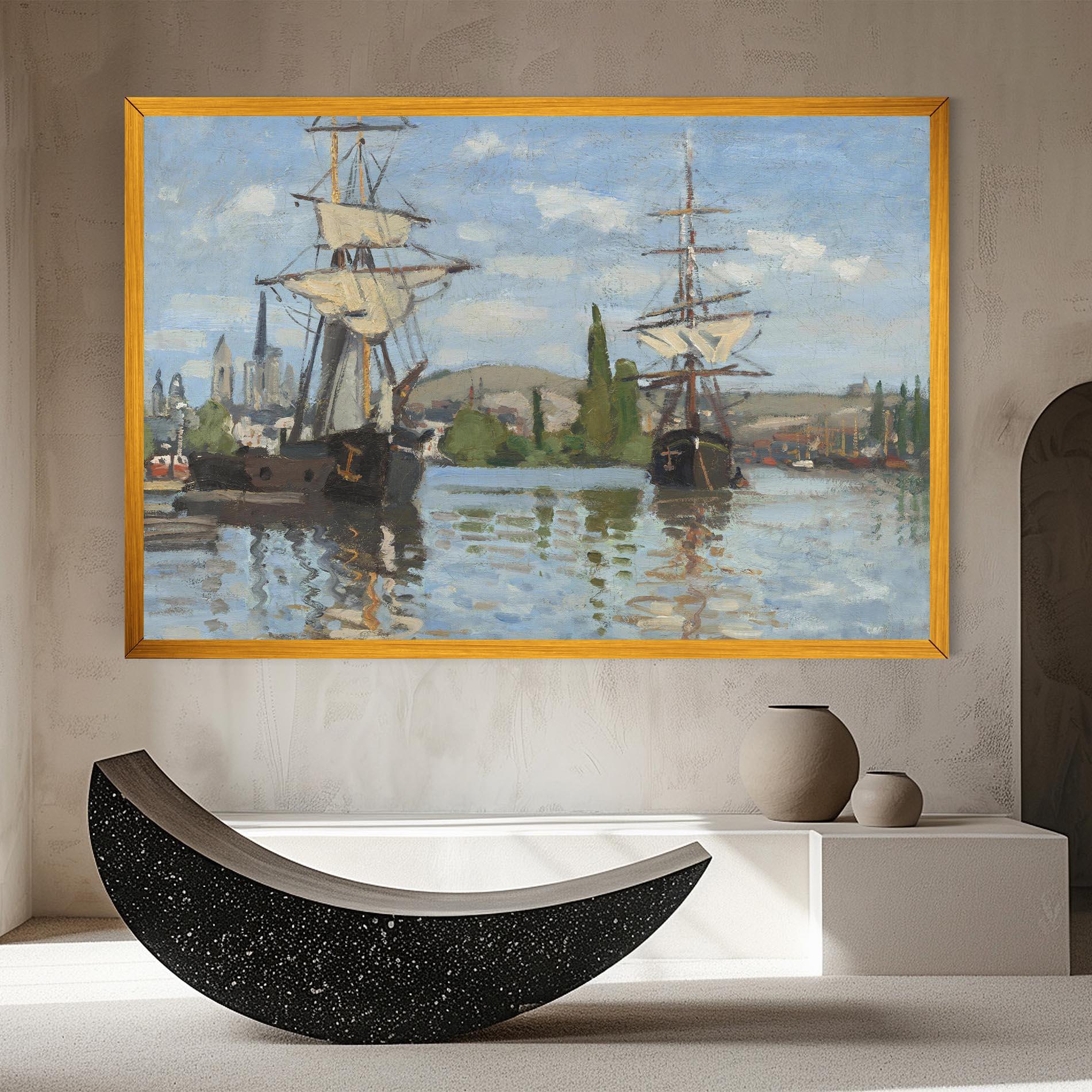 Tablou Canvas Ships At Rouen mockup 8