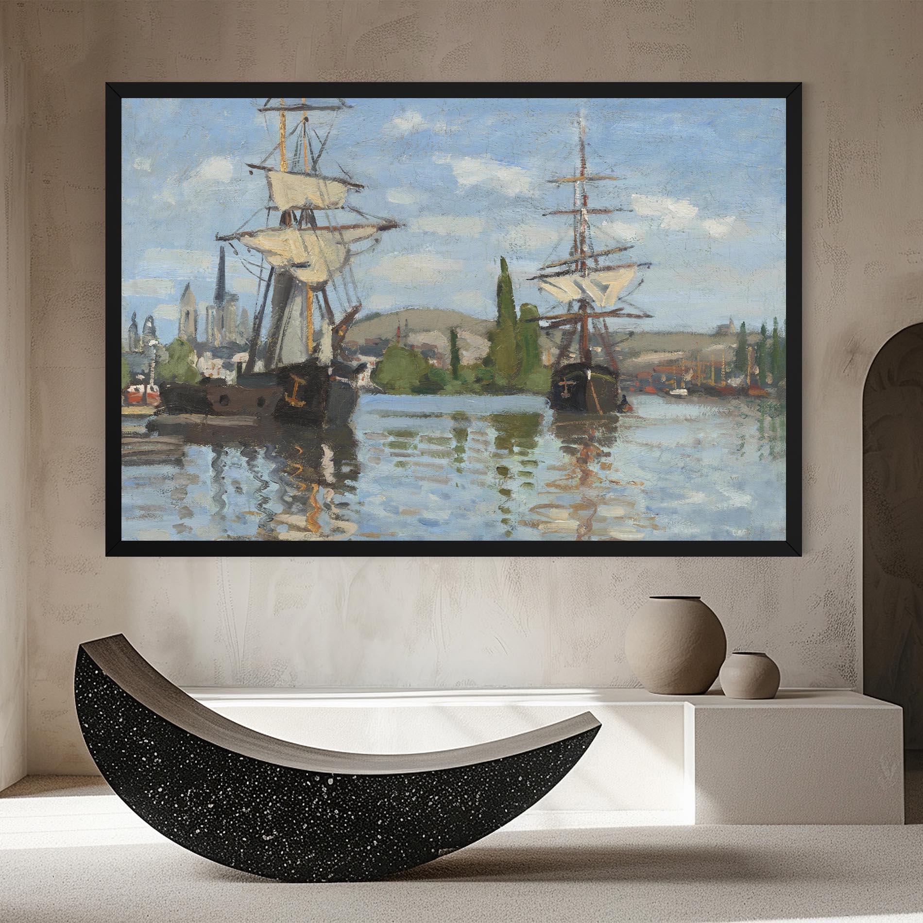 Tablou Canvas Ships At Rouen mockup 8