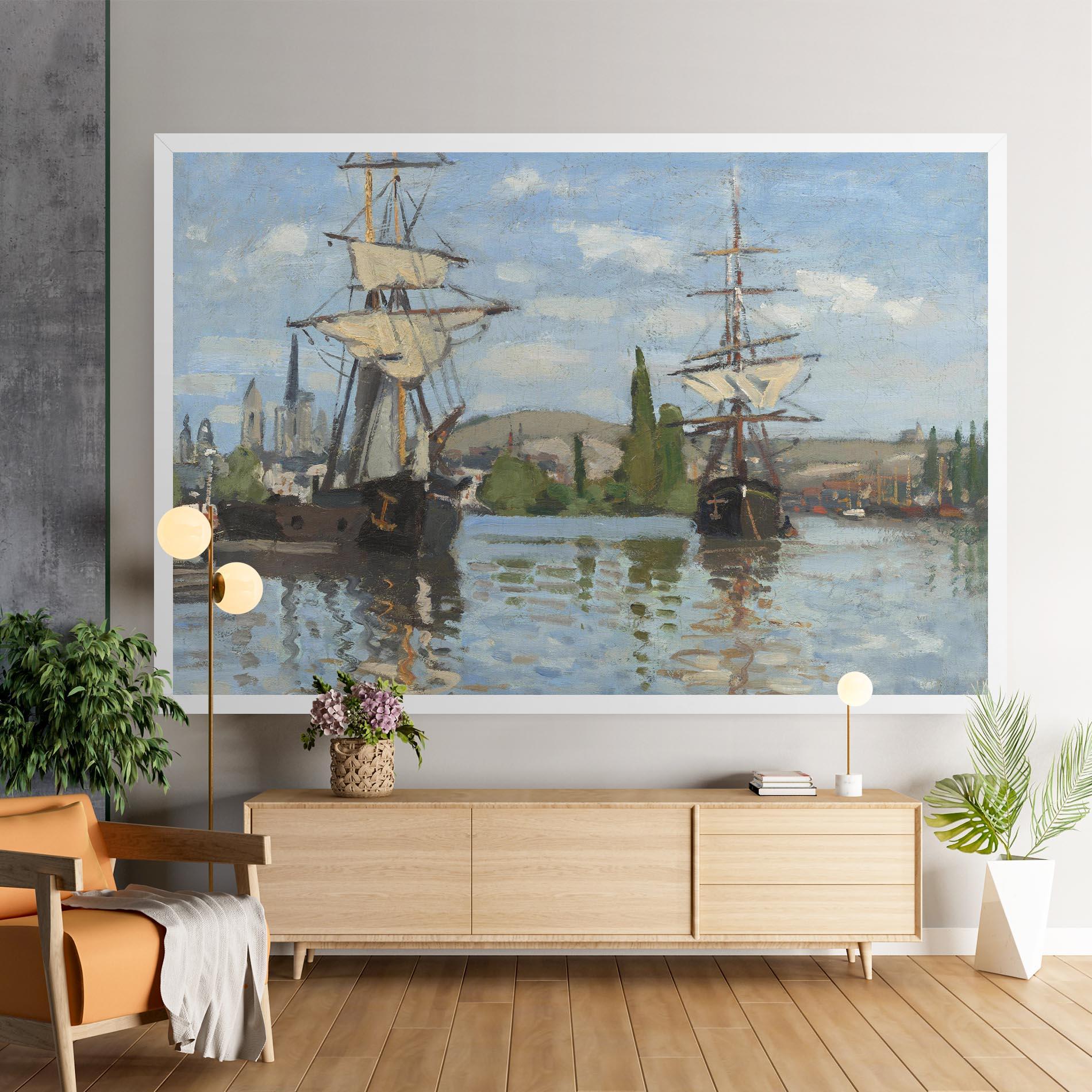 Tablou Canvas Ships At Rouen mockup 9