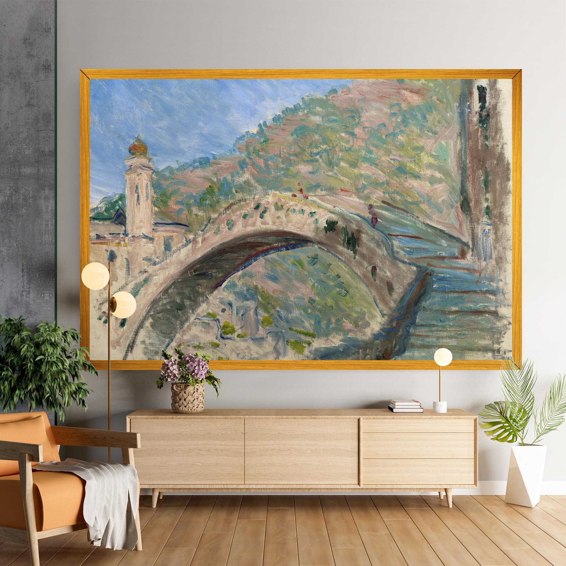 Tablou Canvas Bridge At Dolceacqua mockup 9