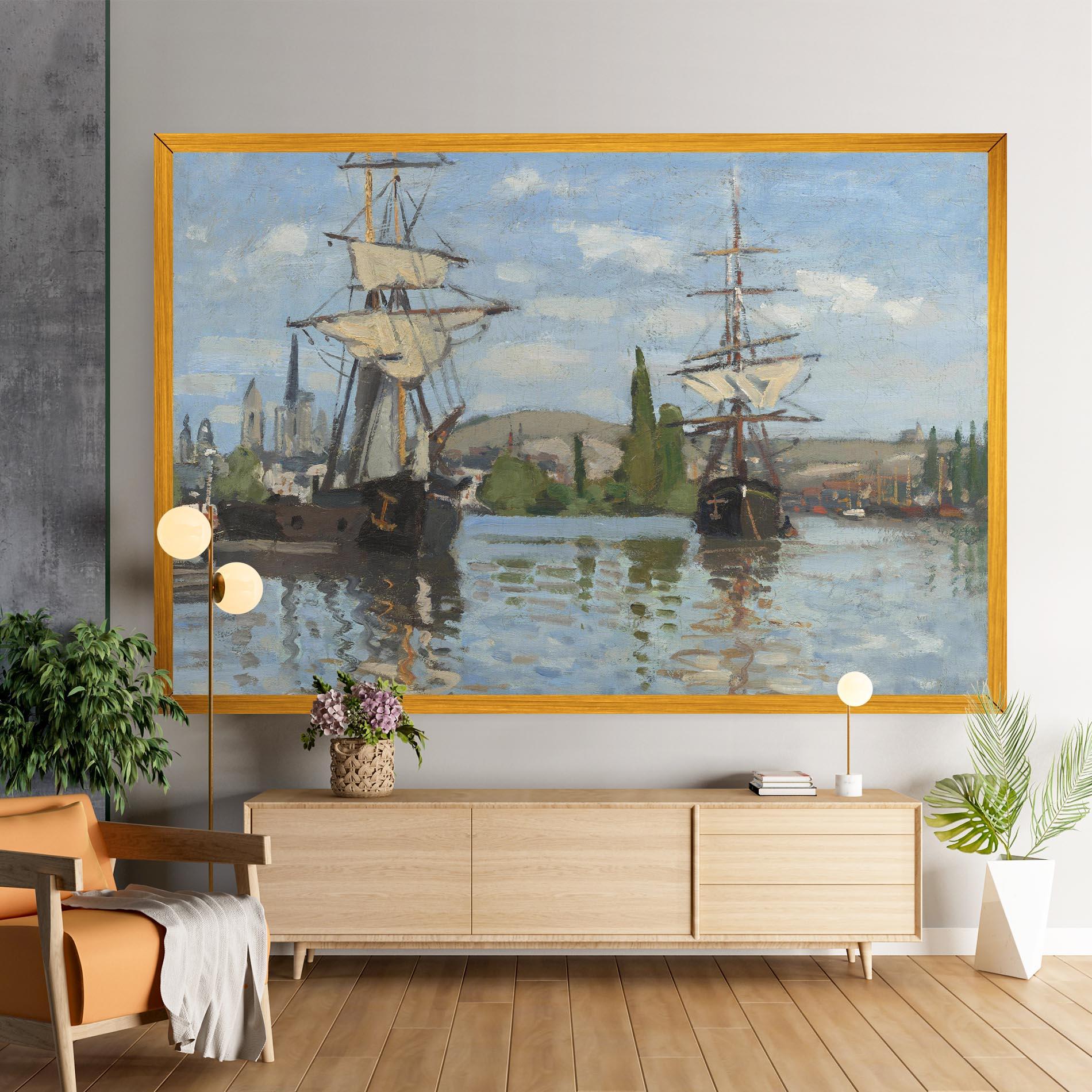 Tablou Canvas Ships At Rouen mockup 9