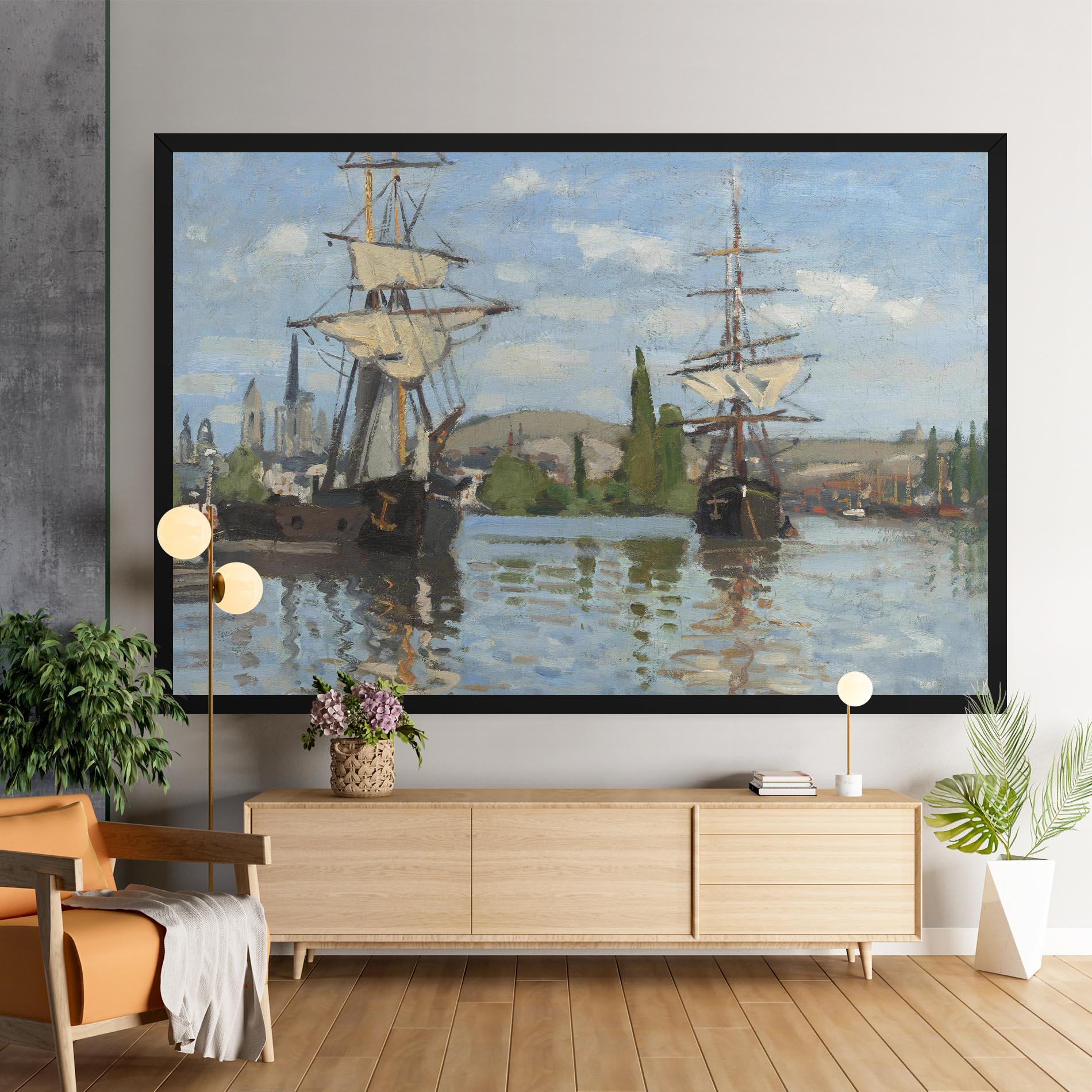 Tablou Canvas Ships At Rouen mockup 9