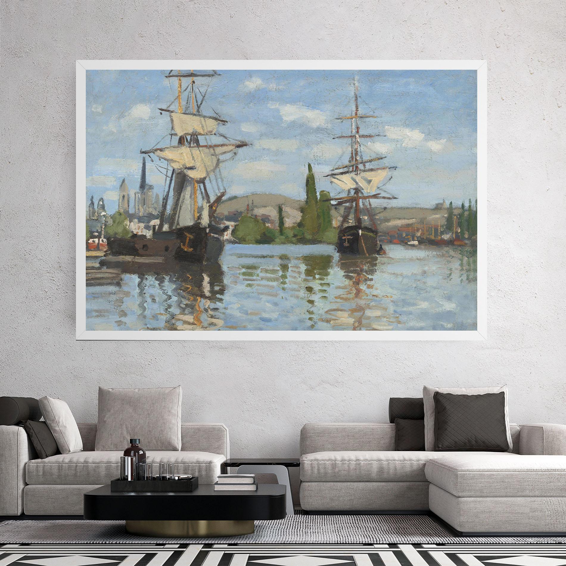 Tablou Canvas Ships At Rouen mockup 2