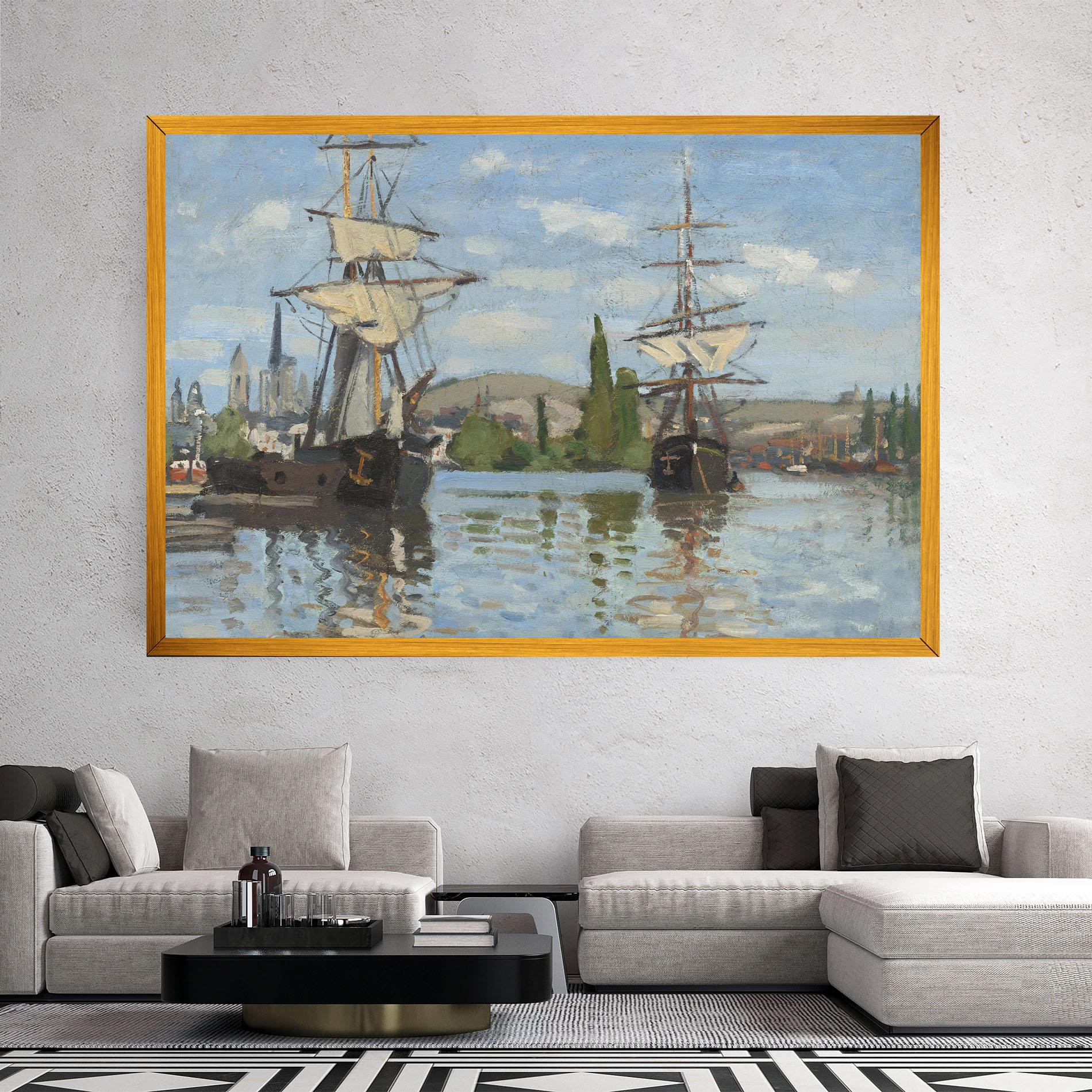 Tablou Canvas Ships At Rouen mockup 2