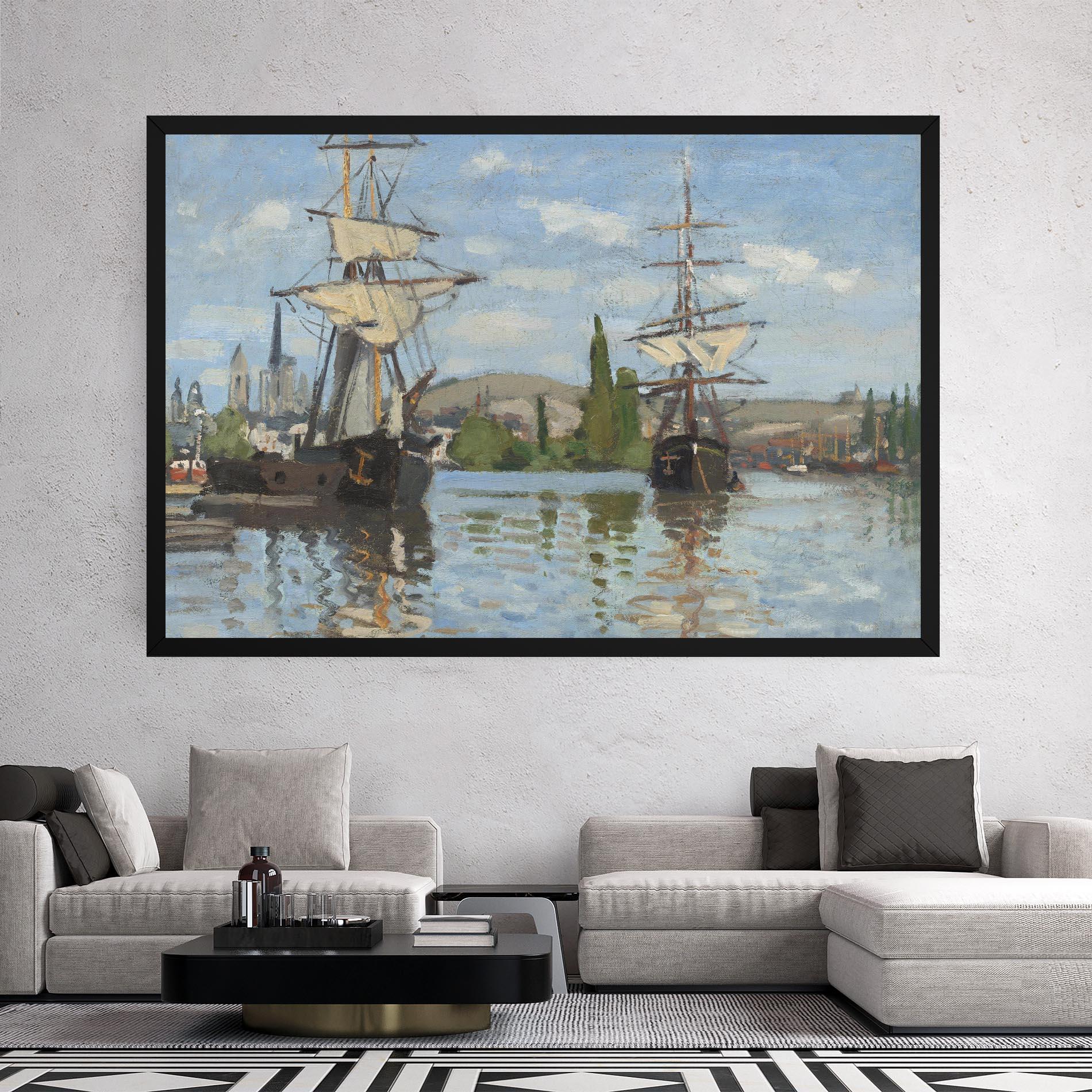 Tablou Canvas Ships At Rouen mockup 2