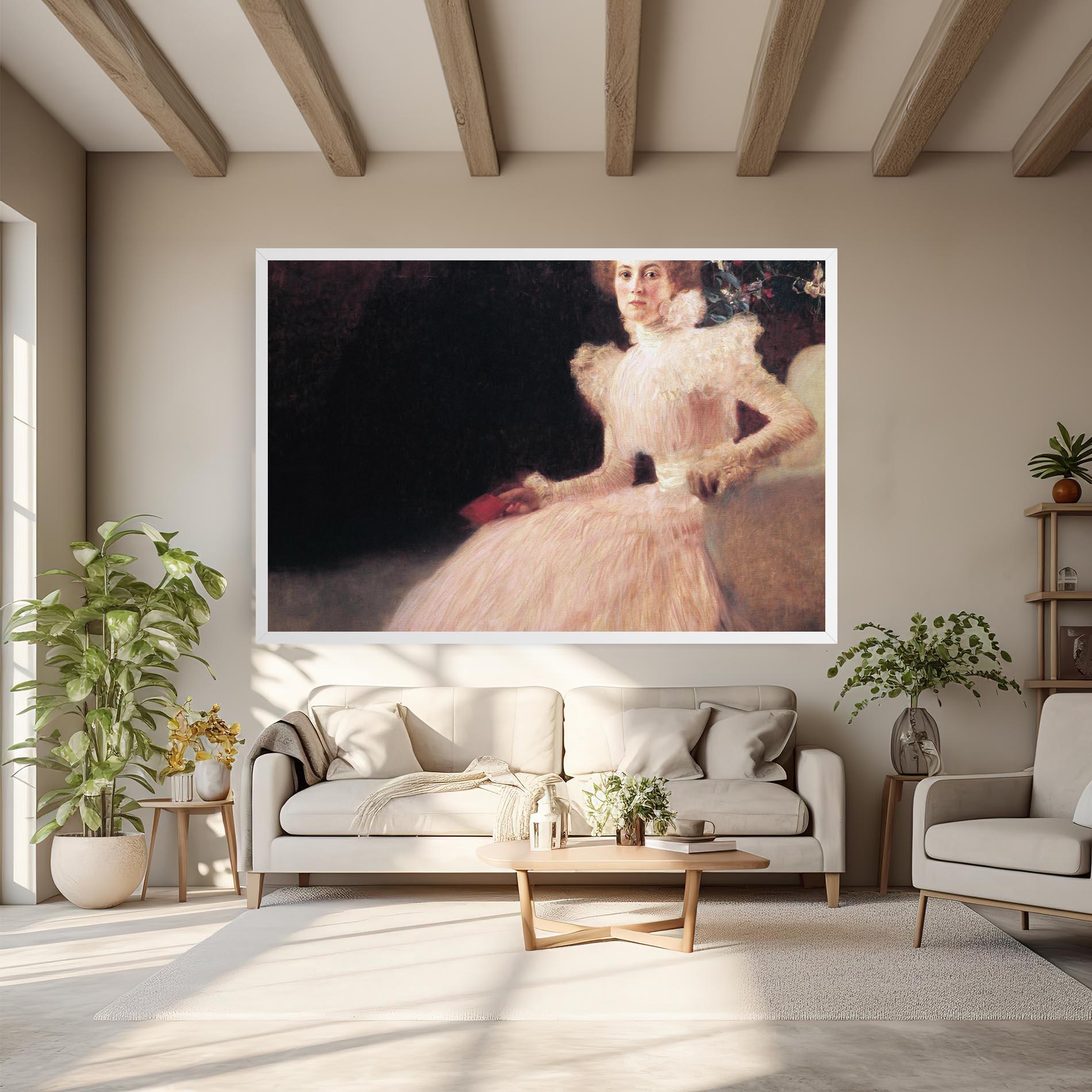 Tablou Canvas Gustav Klimt Pink Dress mockup 6