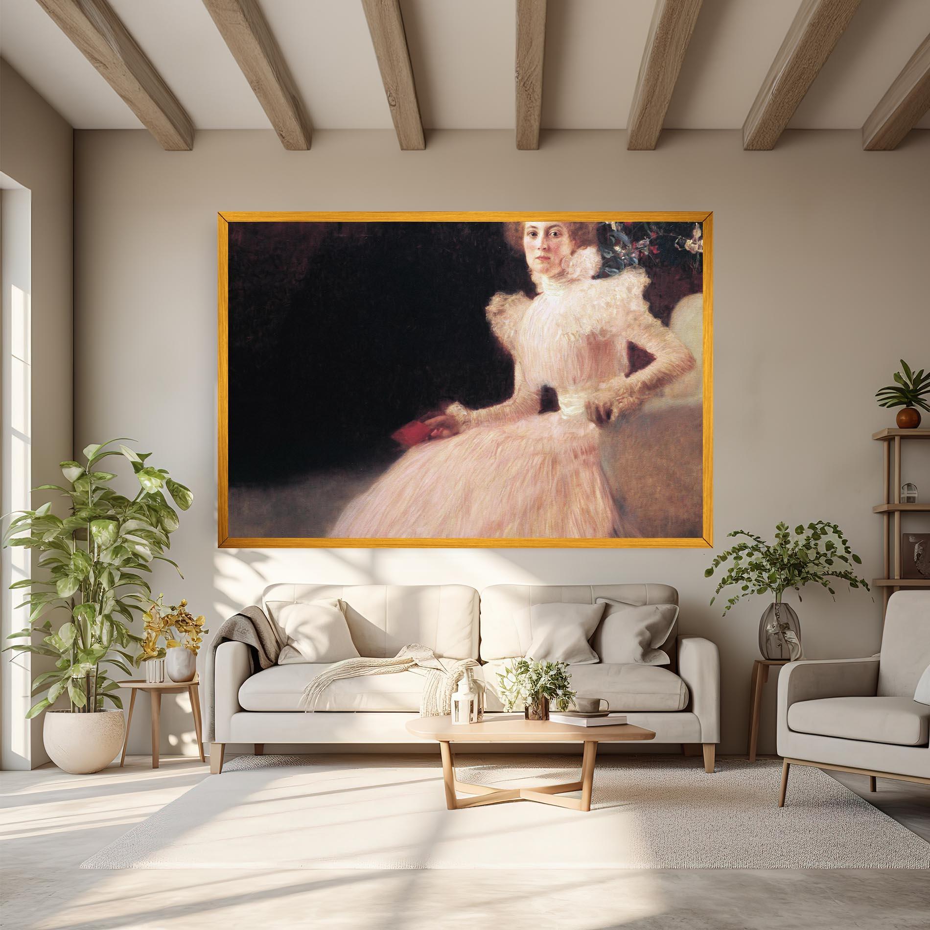 Tablou Canvas Gustav Klimt Pink Dress mockup 6