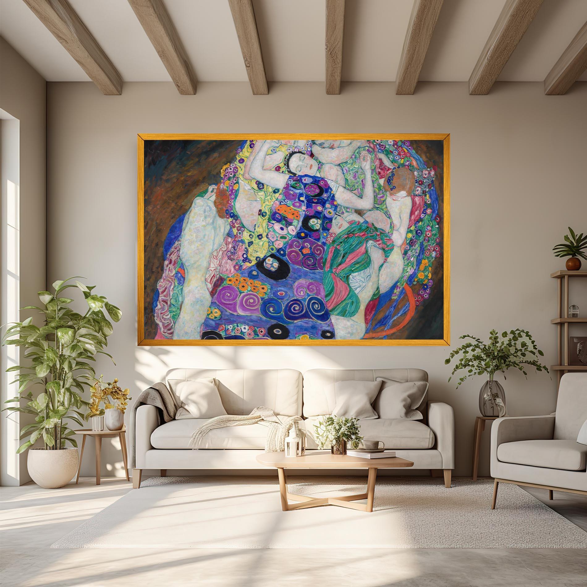 Tablou Canvas Klimt Die Jungfrau mockup 6