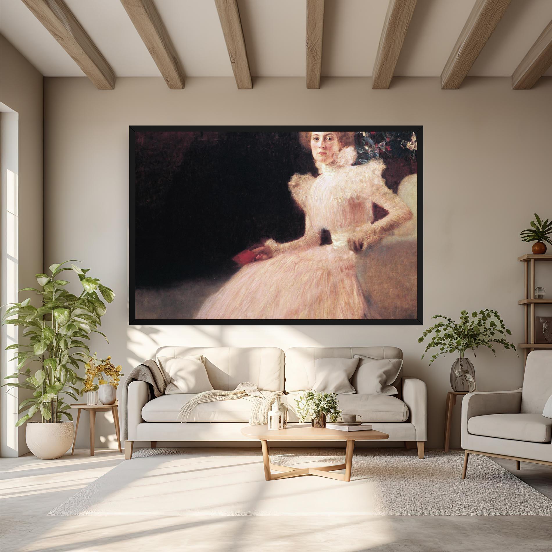 Tablou Canvas Gustav Klimt Pink Dress mockup 6