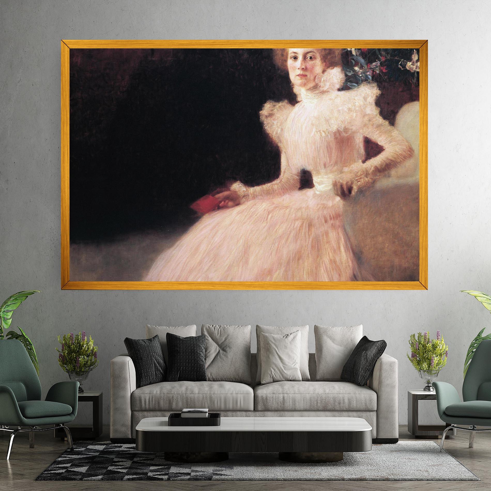 Tablou Canvas Gustav Klimt Pink Dress mockup 7