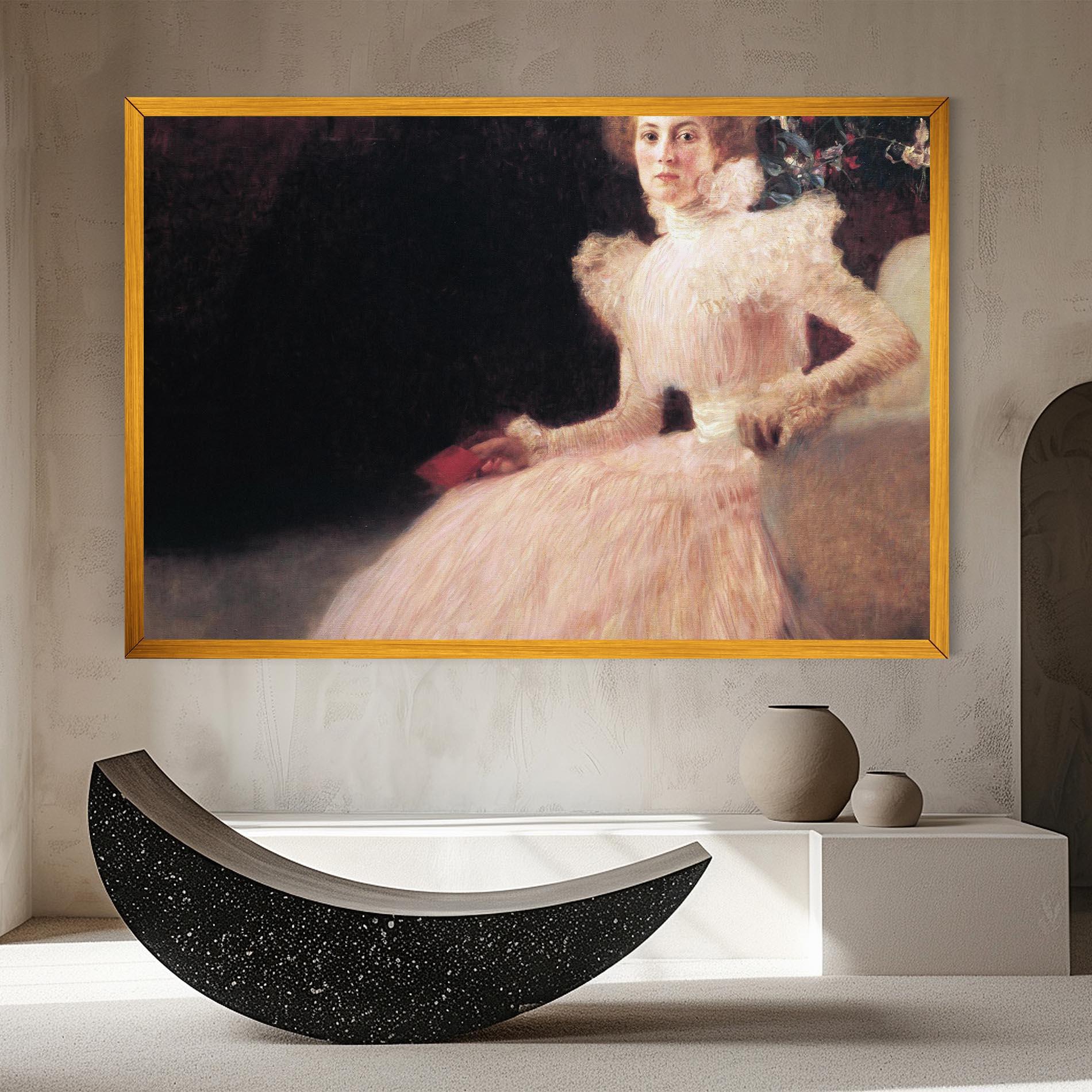 Tablou Canvas Gustav Klimt Pink Dress mockup 8