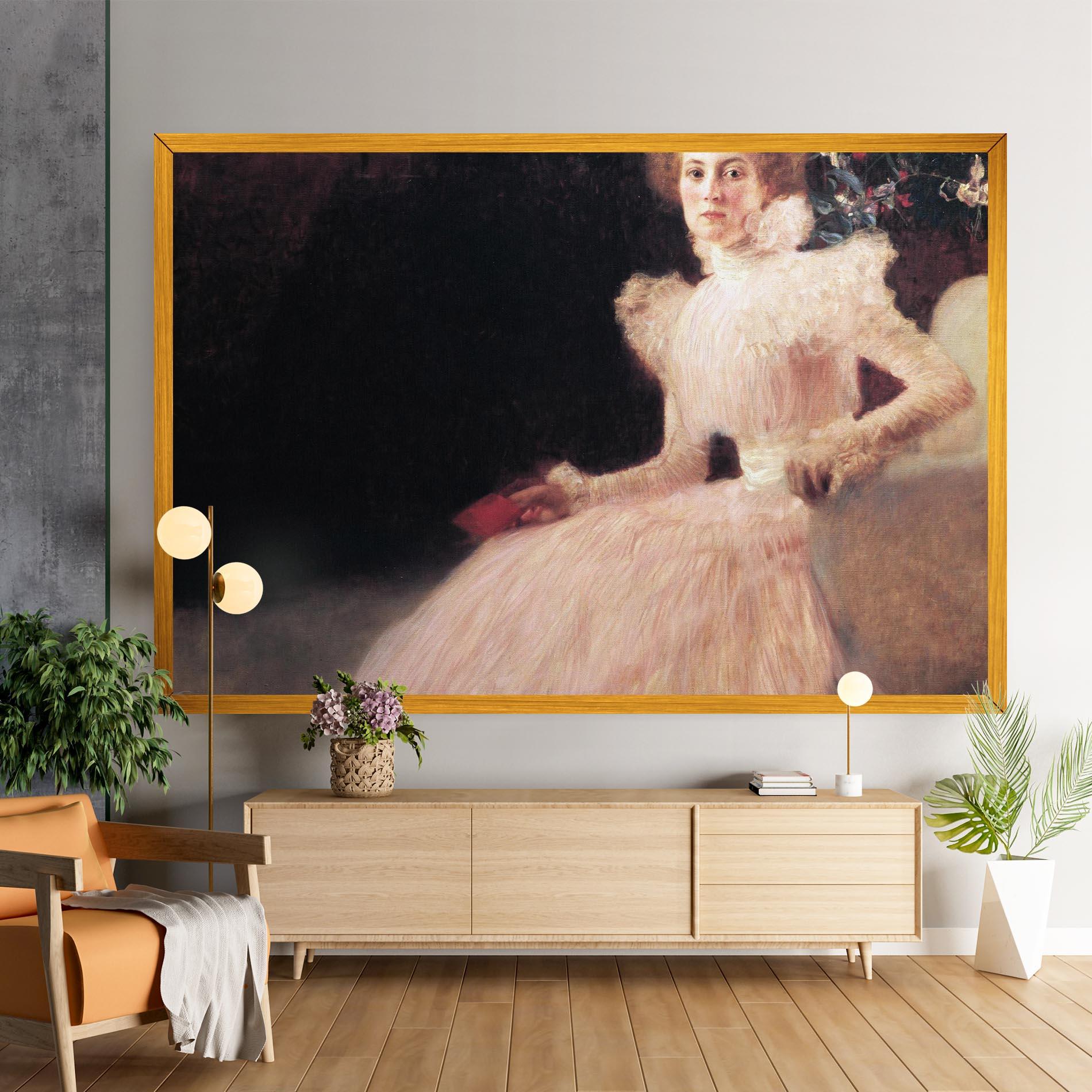 Tablou Canvas Gustav Klimt Pink Dress mockup 9