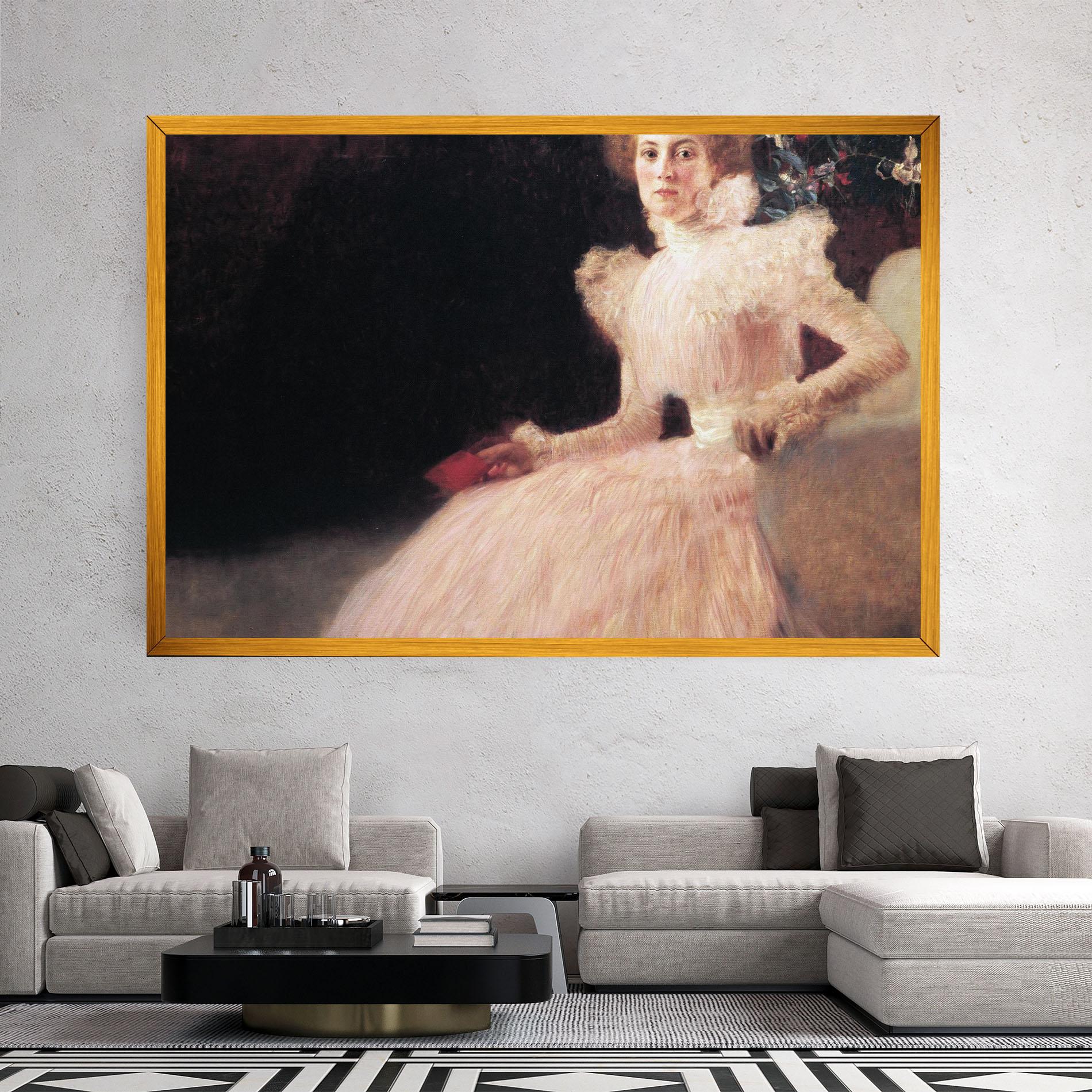 Tablou Canvas Gustav Klimt Pink Dress mockup 2