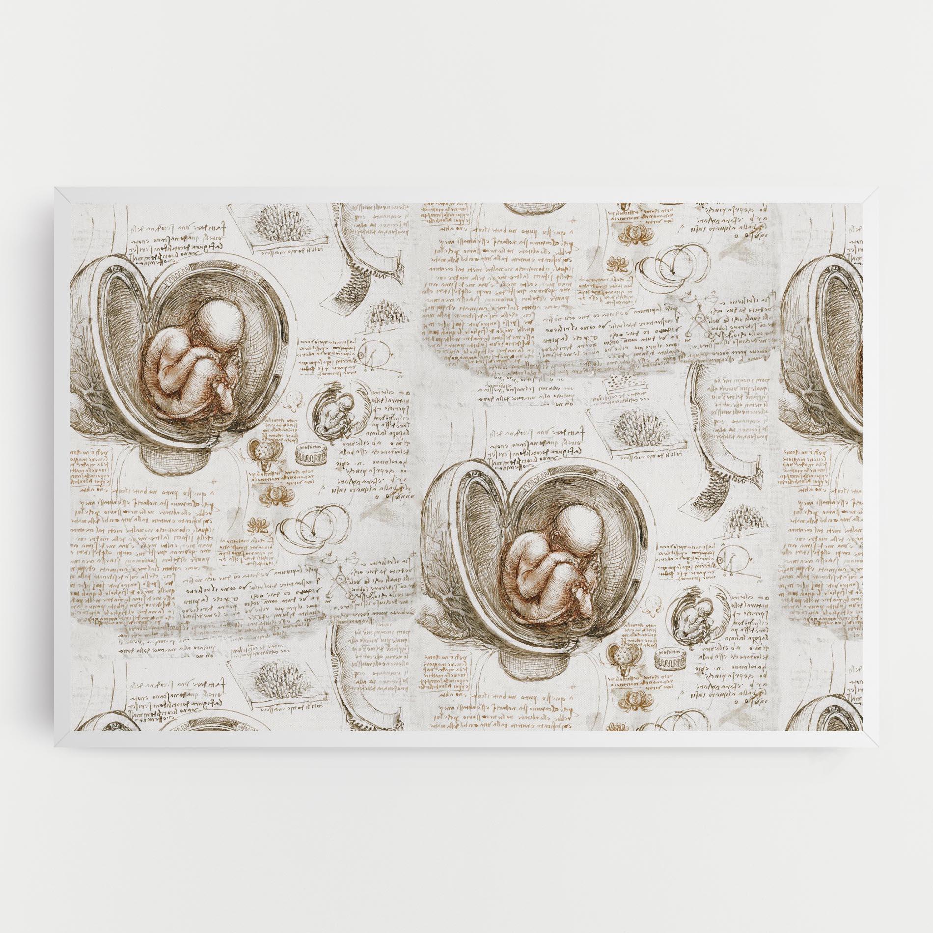 Tablou Canvas Leonardo Studies Of The Foetus mockup 0