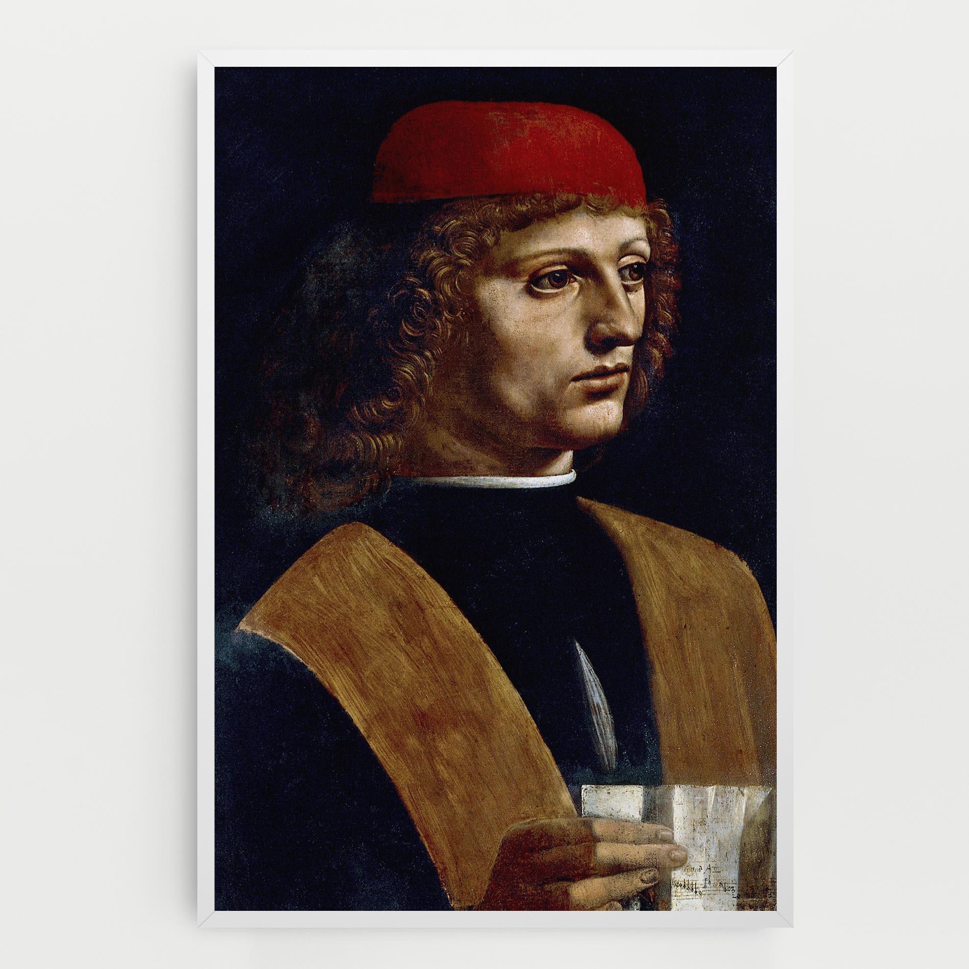 Tablou Canvas Leonardo Da Vinci's The Portrait Of A Musician mockup 0