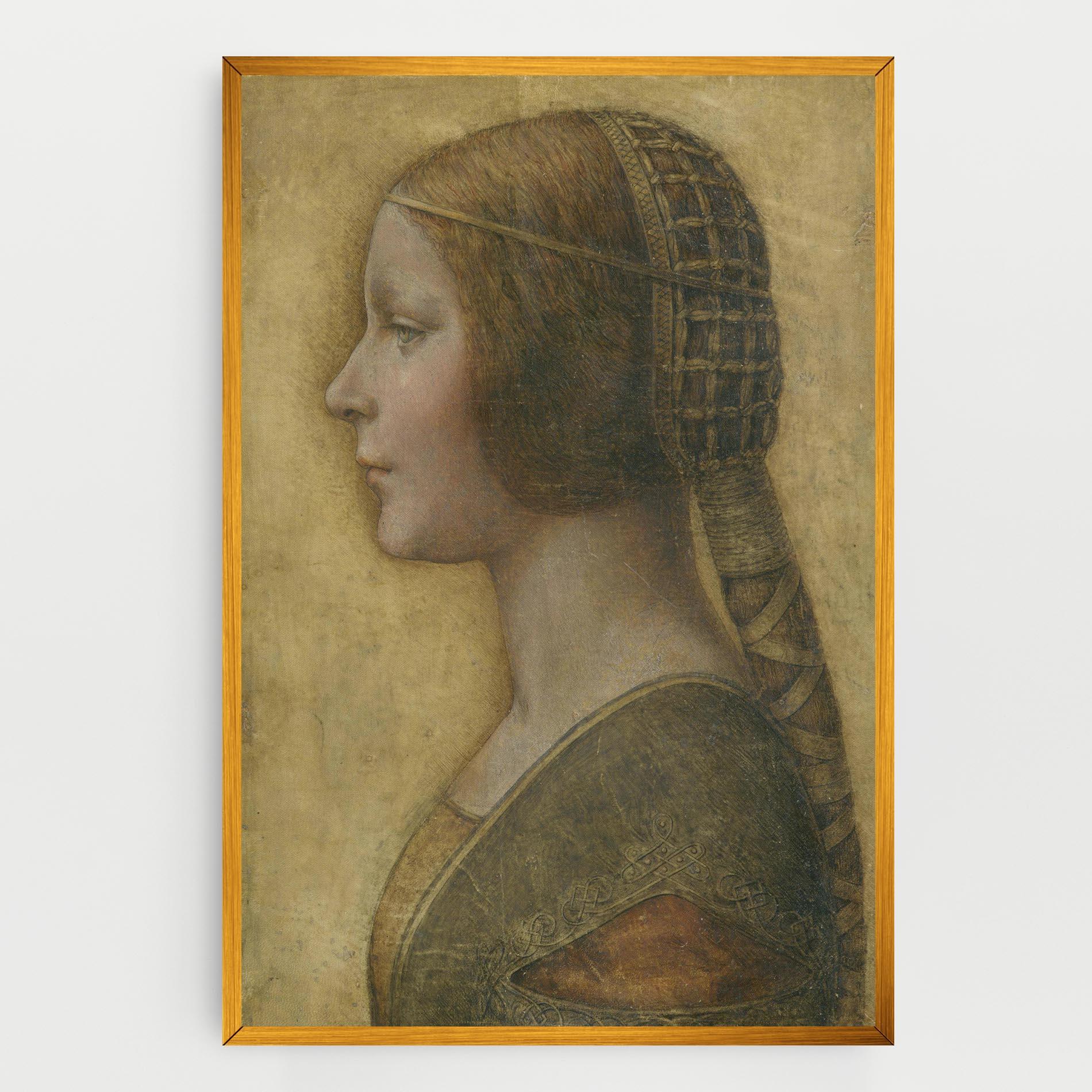 Tablou Canvas Profile Of A Young Fiancee Da Vinci mockup 0