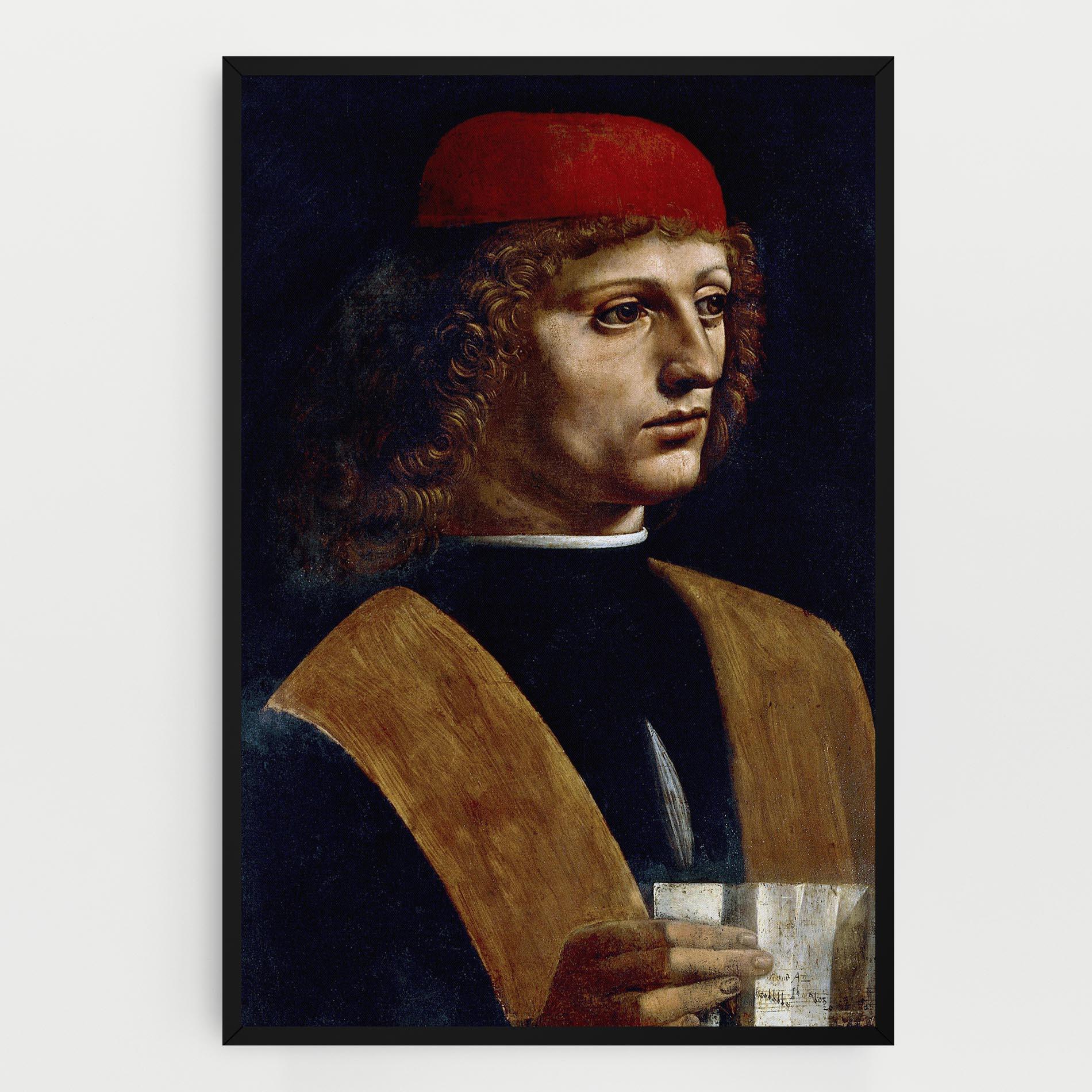 Tablou Canvas Leonardo Da Vinci's The Portrait Of A Musician mockup 0