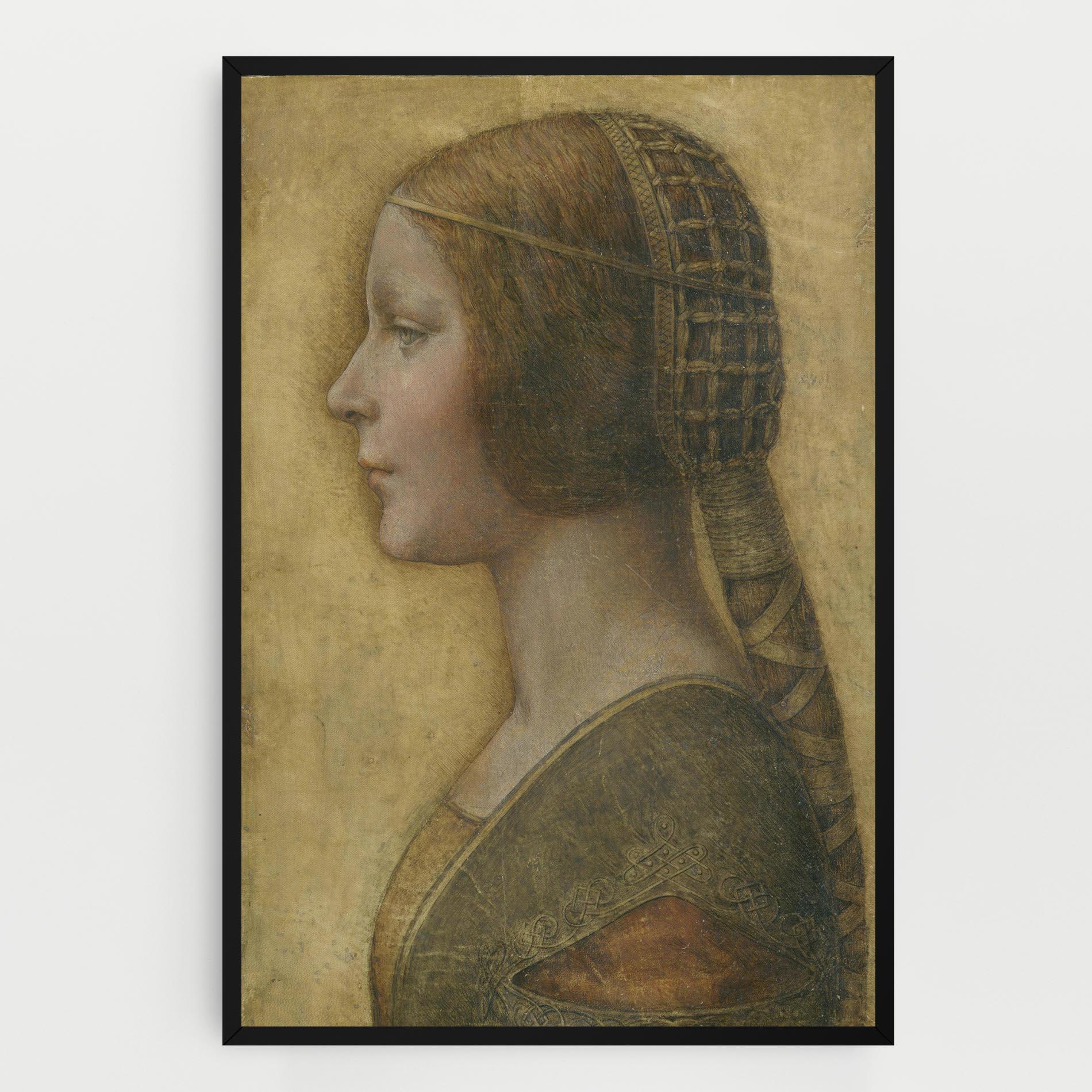 Tablou Canvas Profile Of A Young Fiancee Da Vinci mockup 0