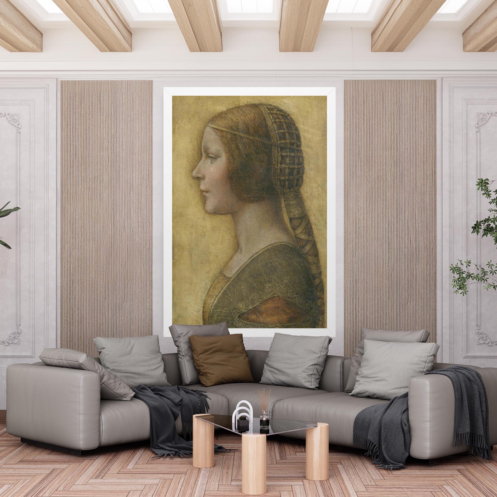 Tablou Canvas Profile Of A Young Fiancee Da Vinci mockup 6