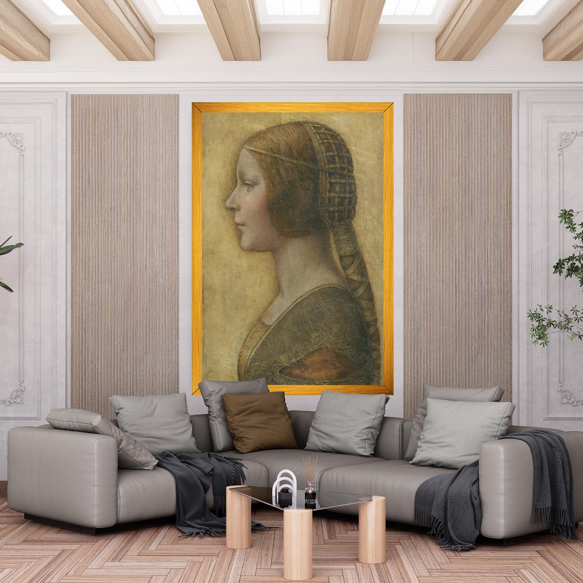 Tablou Canvas Profile Of A Young Fiancee Da Vinci mockup 6