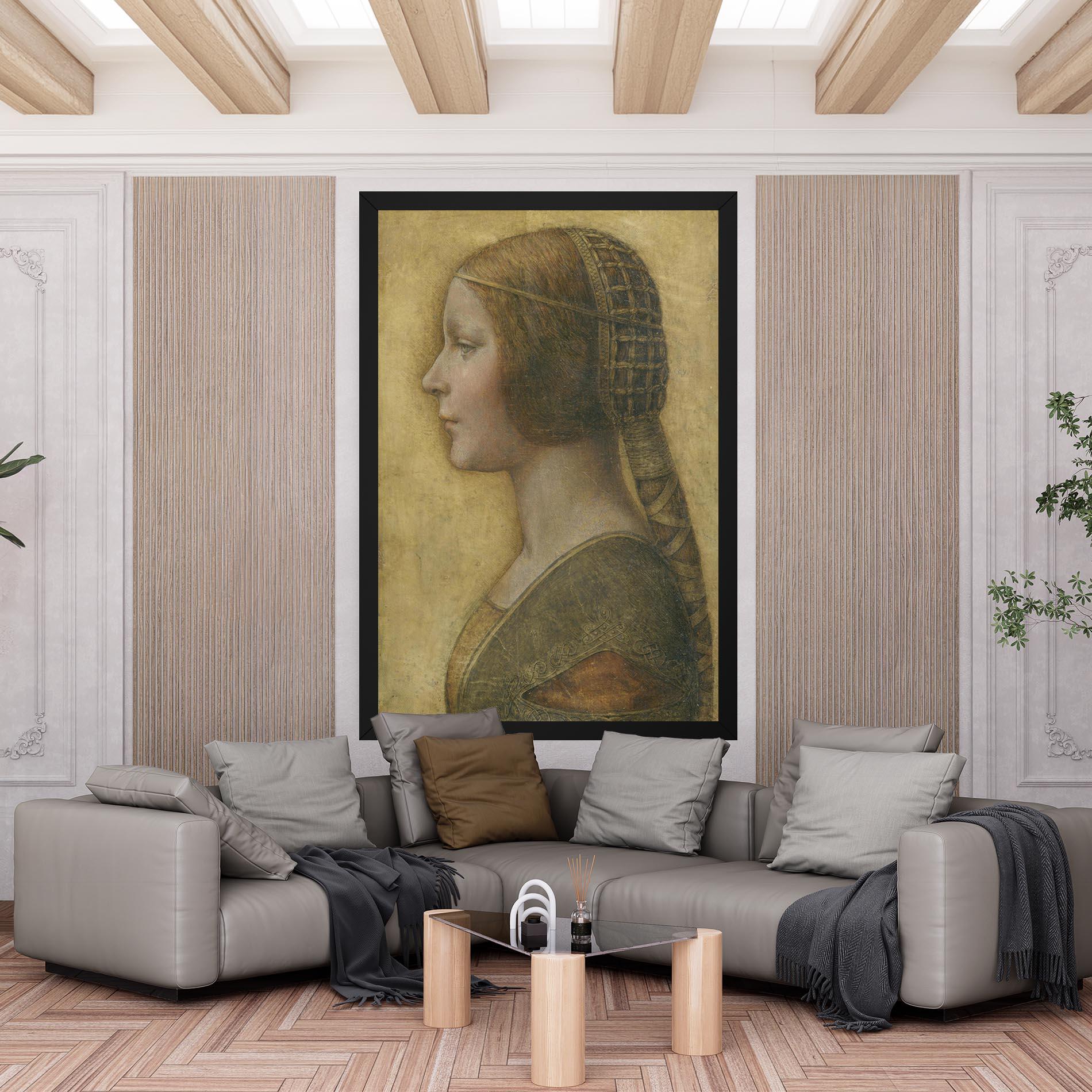 Tablou Canvas Profile Of A Young Fiancee Da Vinci mockup 6