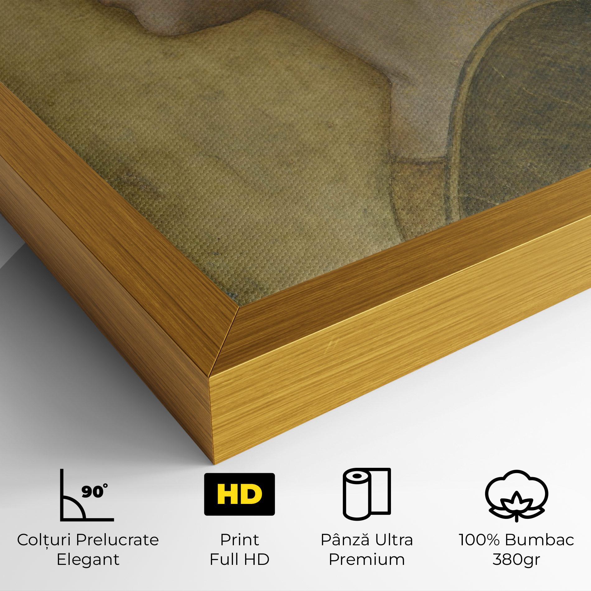 Tablou Canvas Profile Of A Young Fiancee Da Vinci mockup 4