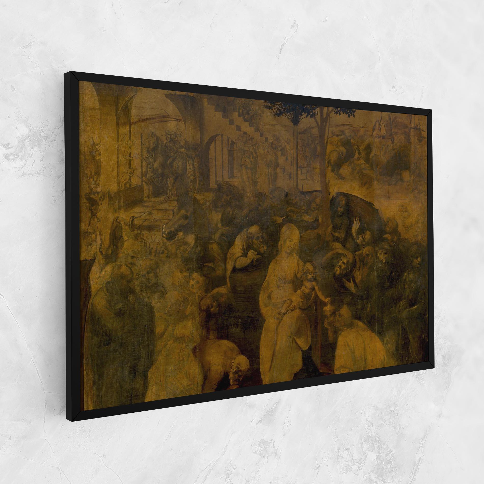 Tablou Canvas Leonardo Da Vinci Adorazione Dei Magi mockup 1