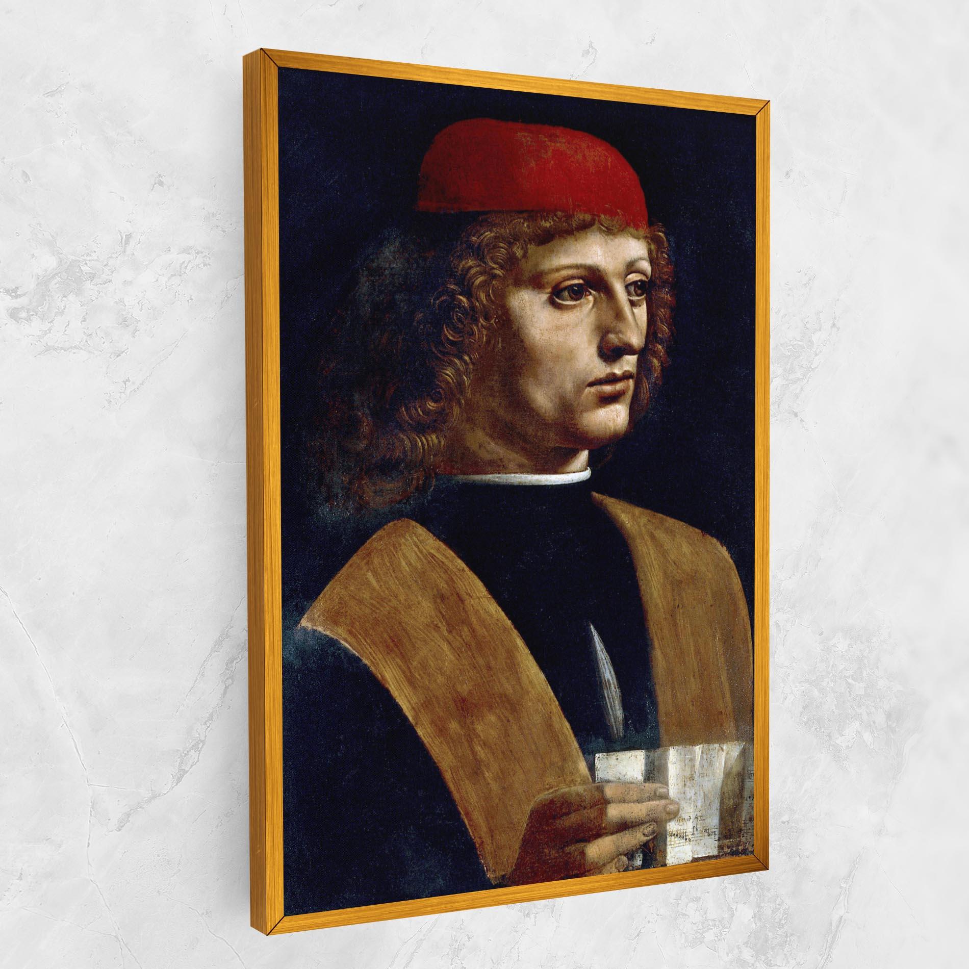Tablou Canvas Leonardo Da Vinci's The Portrait Of A Musician mockup 1
