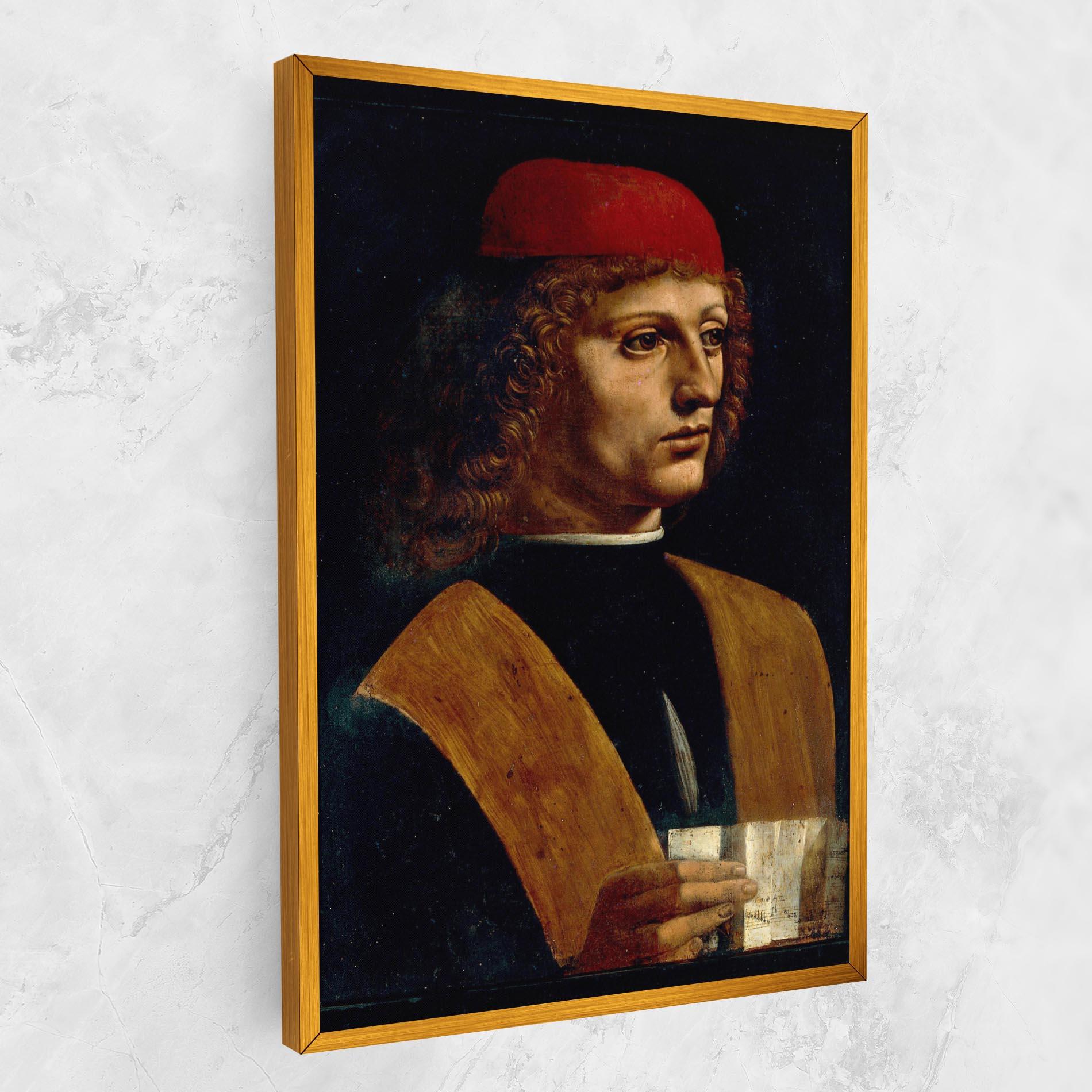 Tablou Canvas Leonardo Da Vinci Portrait Of A Musician Pinacoteca Ambrosiana mockup 1