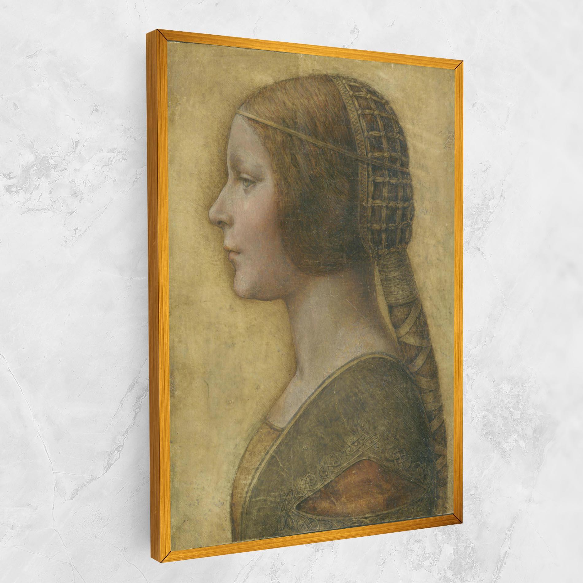 Tablou Canvas Profile Of A Young Fiancee Da Vinci mockup 1