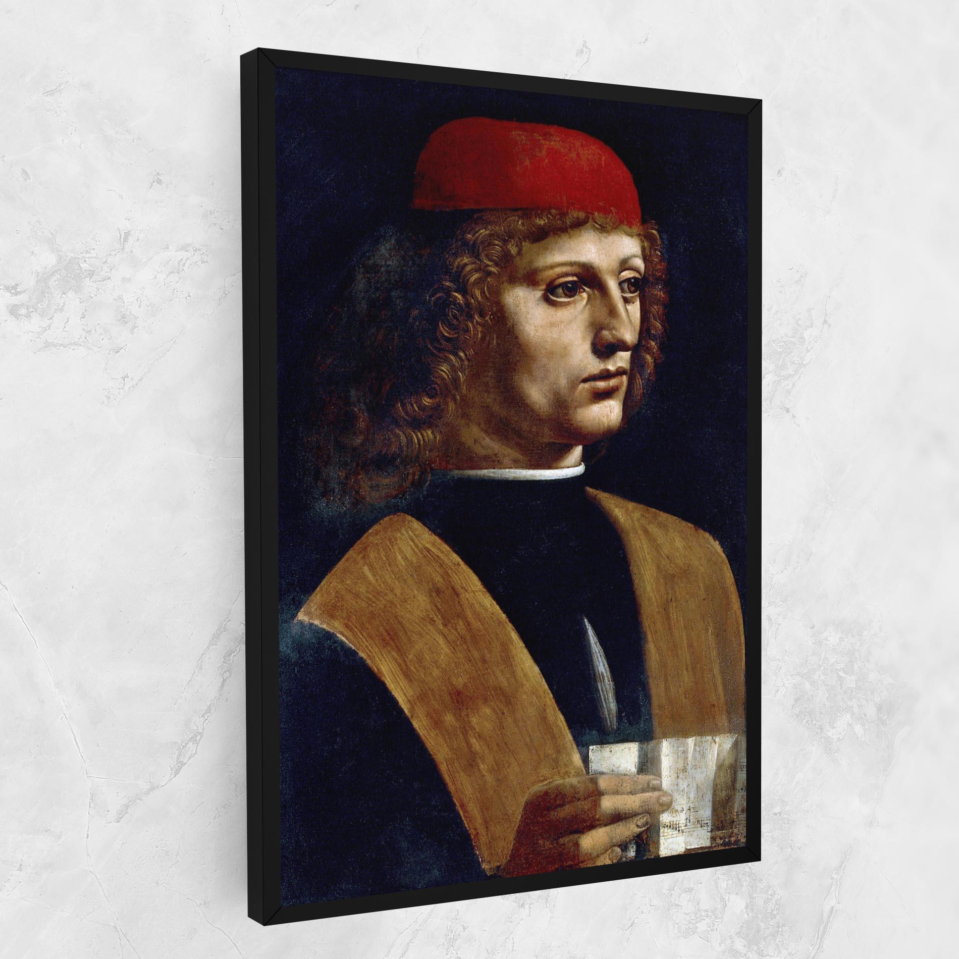 Tablou Canvas Leonardo Da Vinci's The Portrait Of A Musician mockup 1