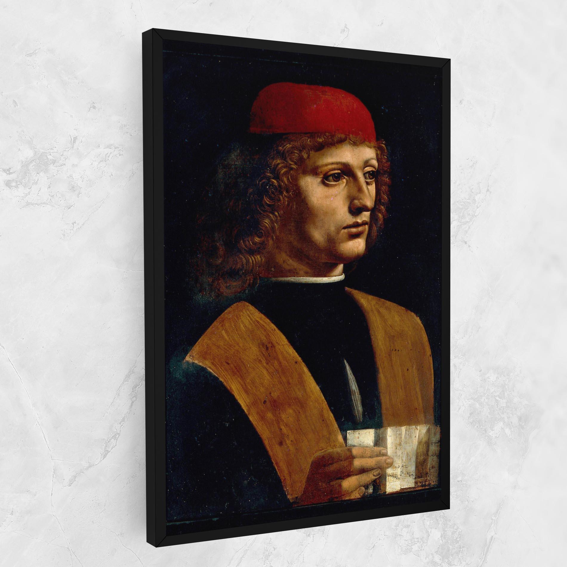Tablou Canvas Leonardo Da Vinci Portrait Of A Musician Pinacoteca Ambrosiana mockup 1