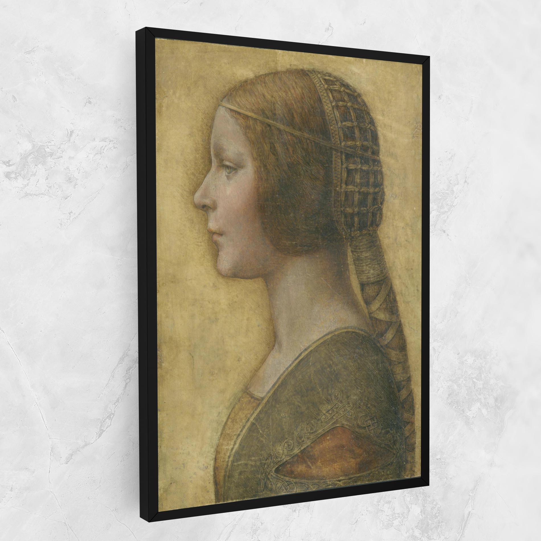 Tablou Canvas Profile Of A Young Fiancee Da Vinci mockup 1