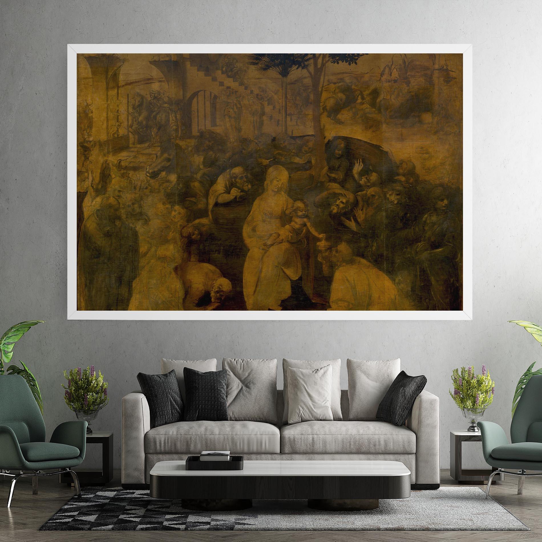 Tablou Canvas Leonardo Da Vinci Adorazione Dei Magi mockup 7