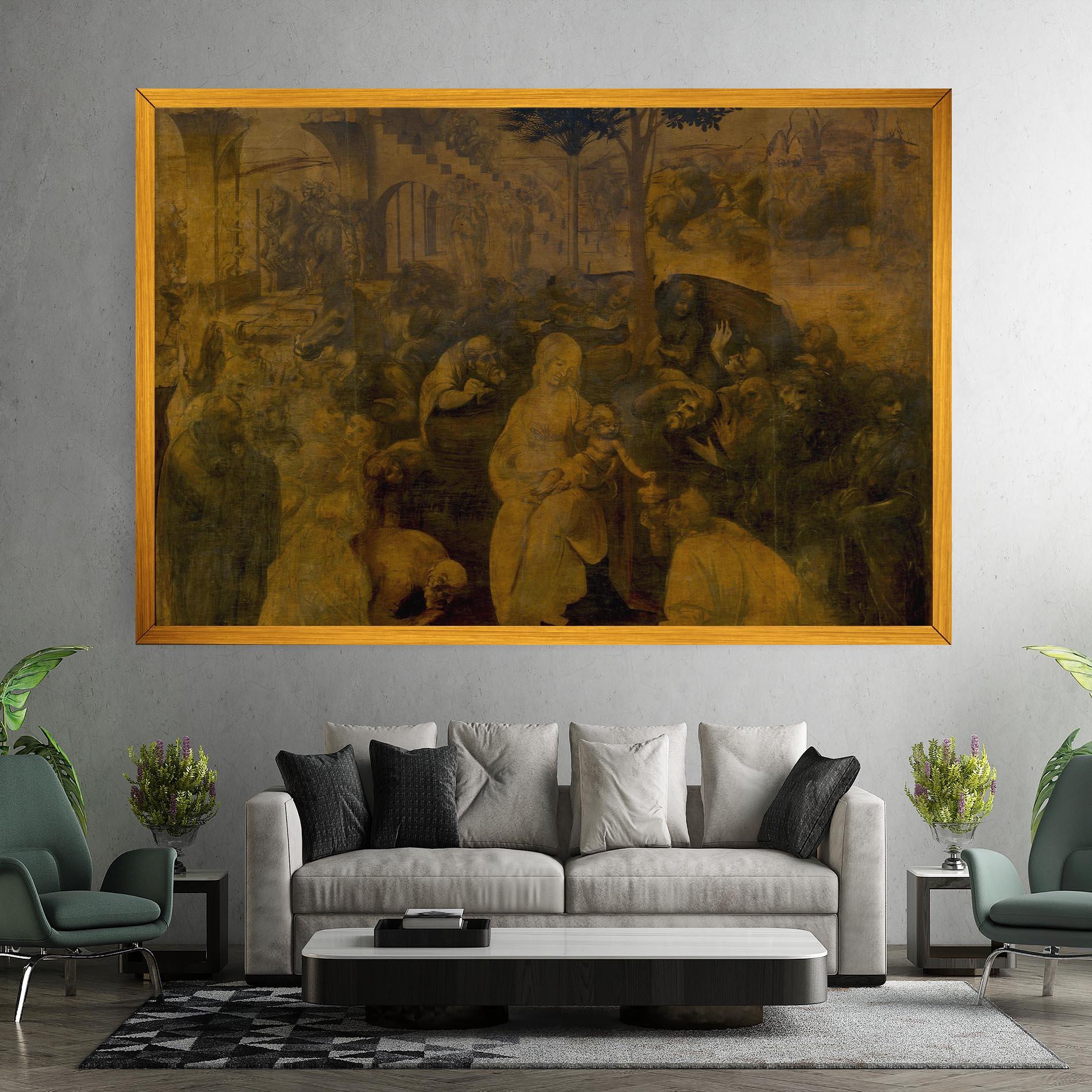 Tablou Canvas Leonardo Da Vinci Adorazione Dei Magi mockup 7