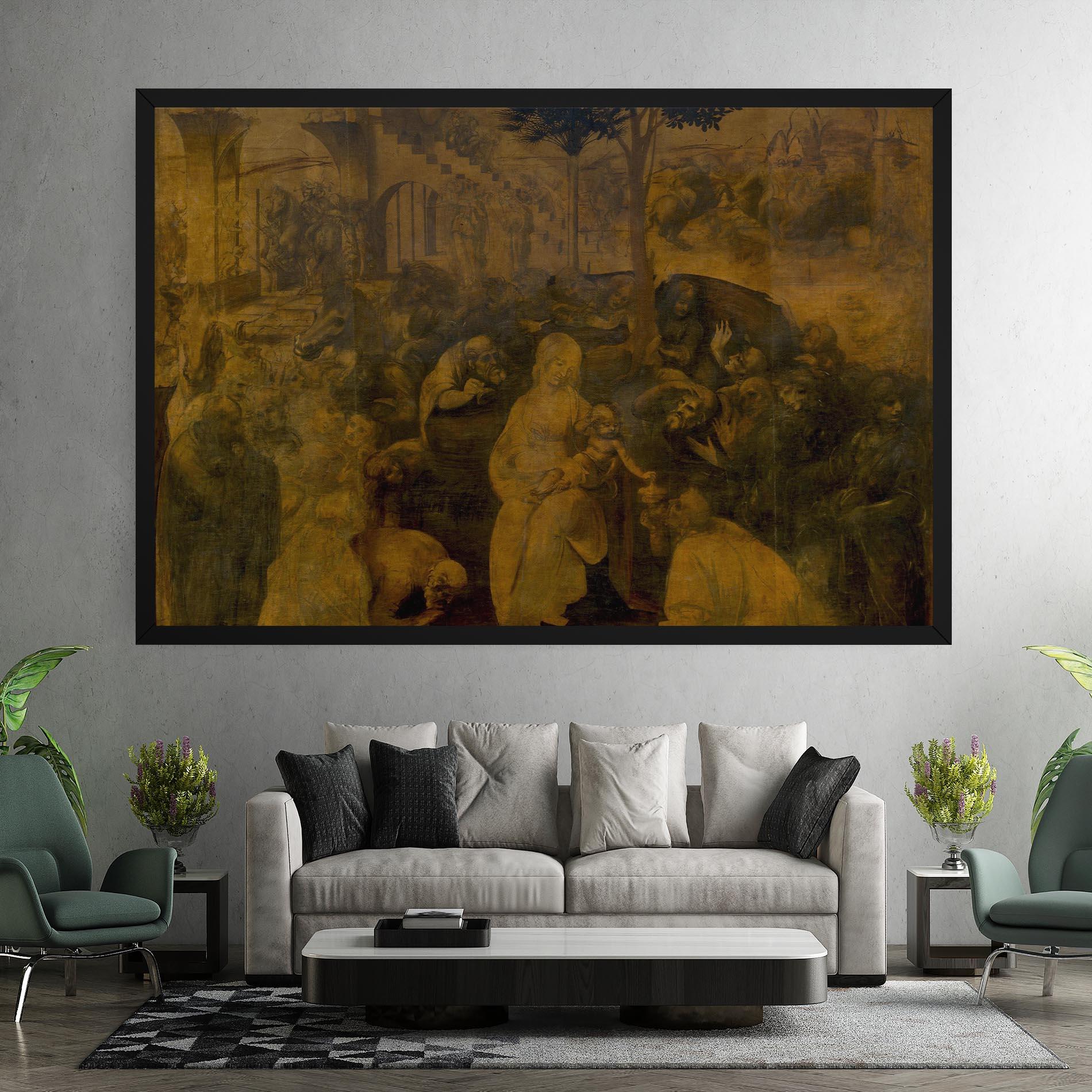 Tablou Canvas Leonardo Da Vinci Adorazione Dei Magi mockup 7
